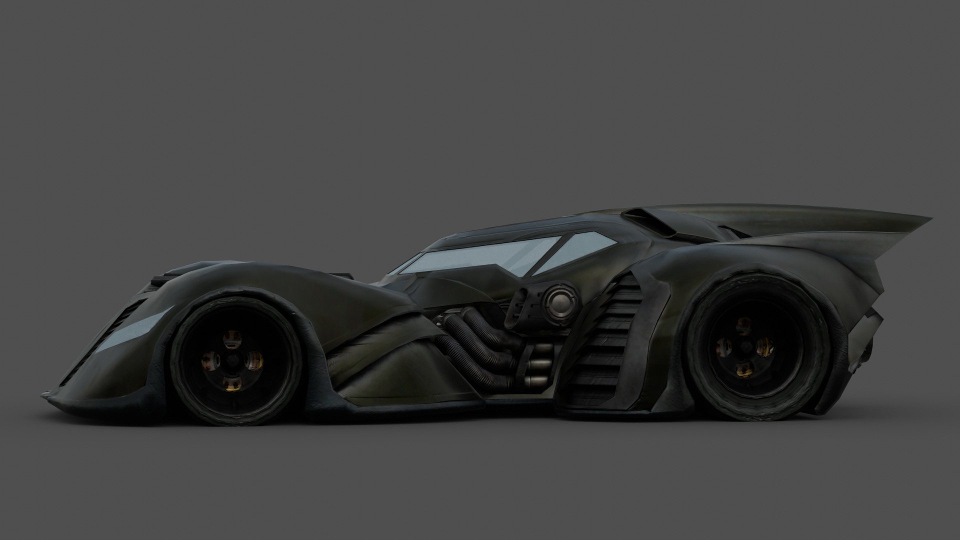 Batmobile 3D Model High-Quality Detailed Design Low-poly 3D model_3