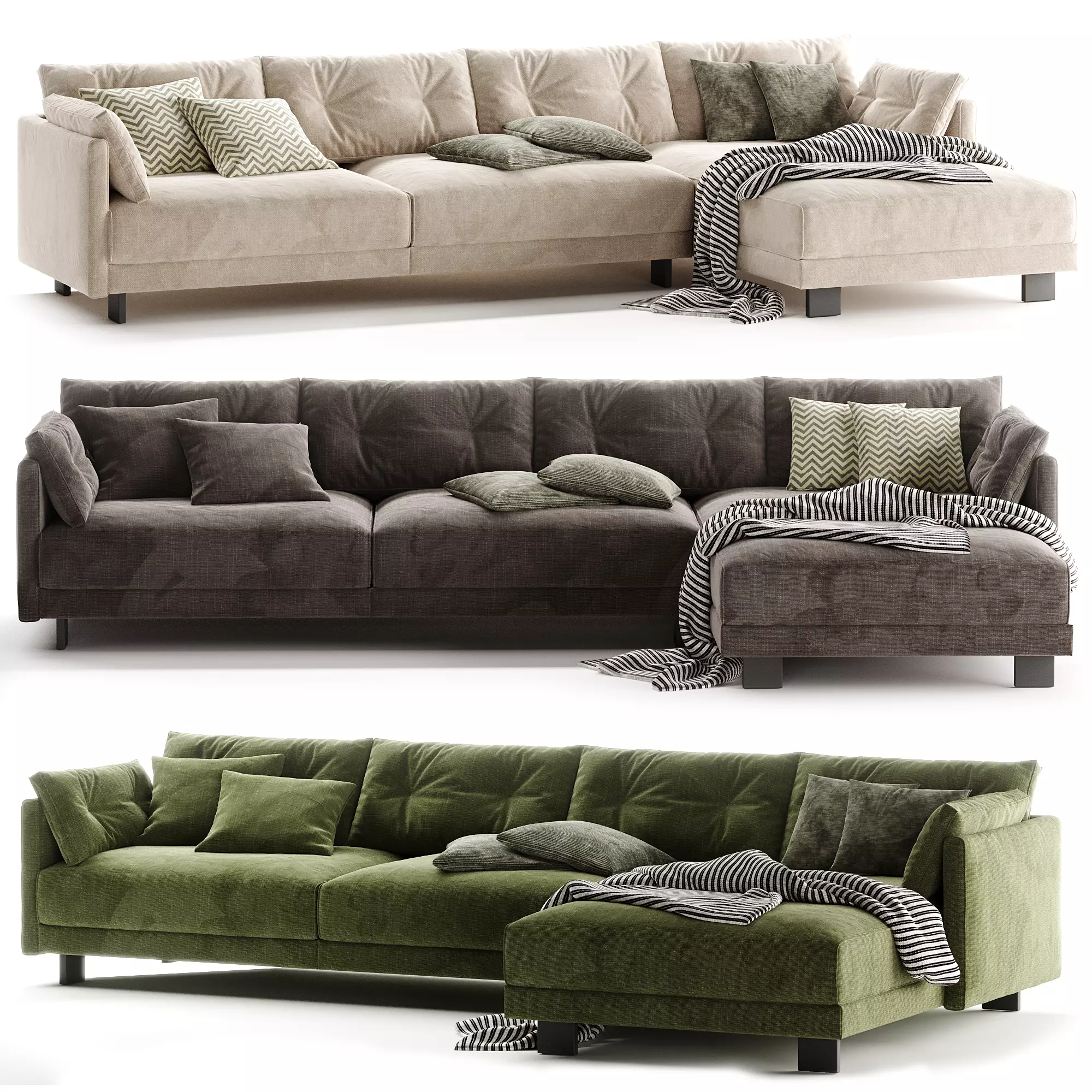 Jonathan Adler Malibu Left Arm Facing Sectional Petrol 3D model