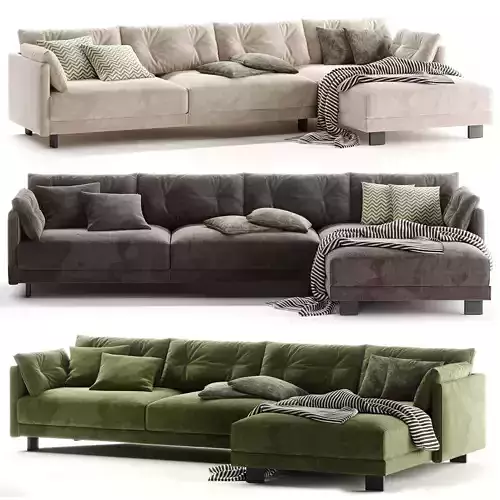 Jonathan Adler Malibu Left Arm Facing Sectional  Petrol 3D model