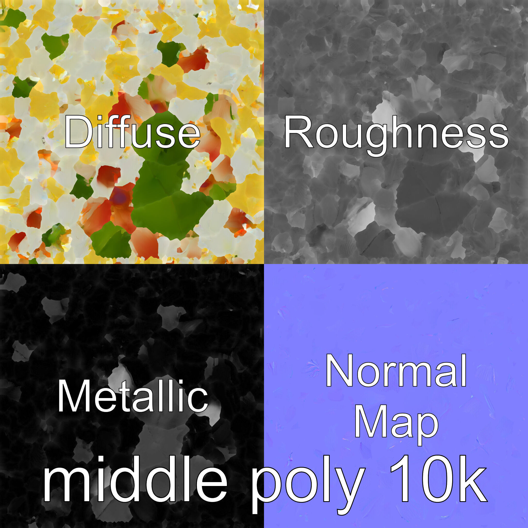 Water Lily Yellow Flower Detailed Model Pack Low-poly 3D model_28