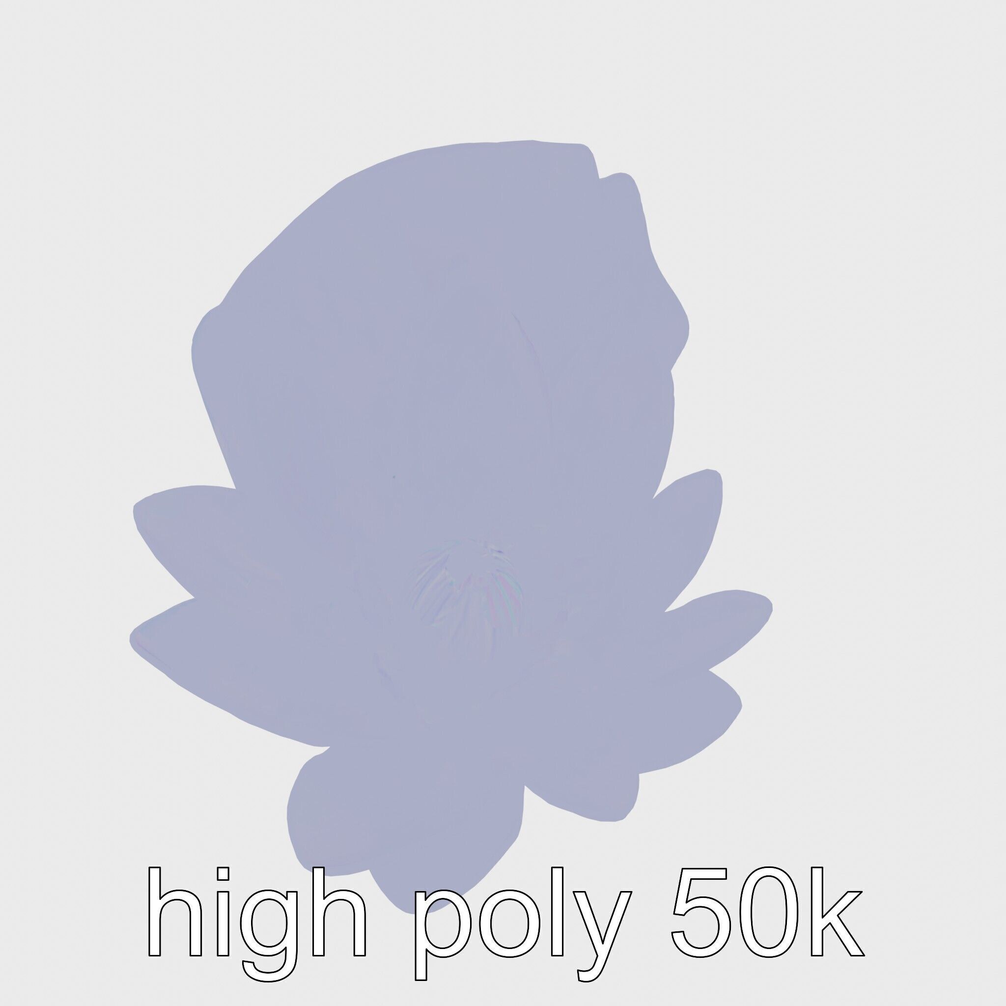 Water Lily Yellow Flower Detailed Model Pack Low-poly 3D model_22