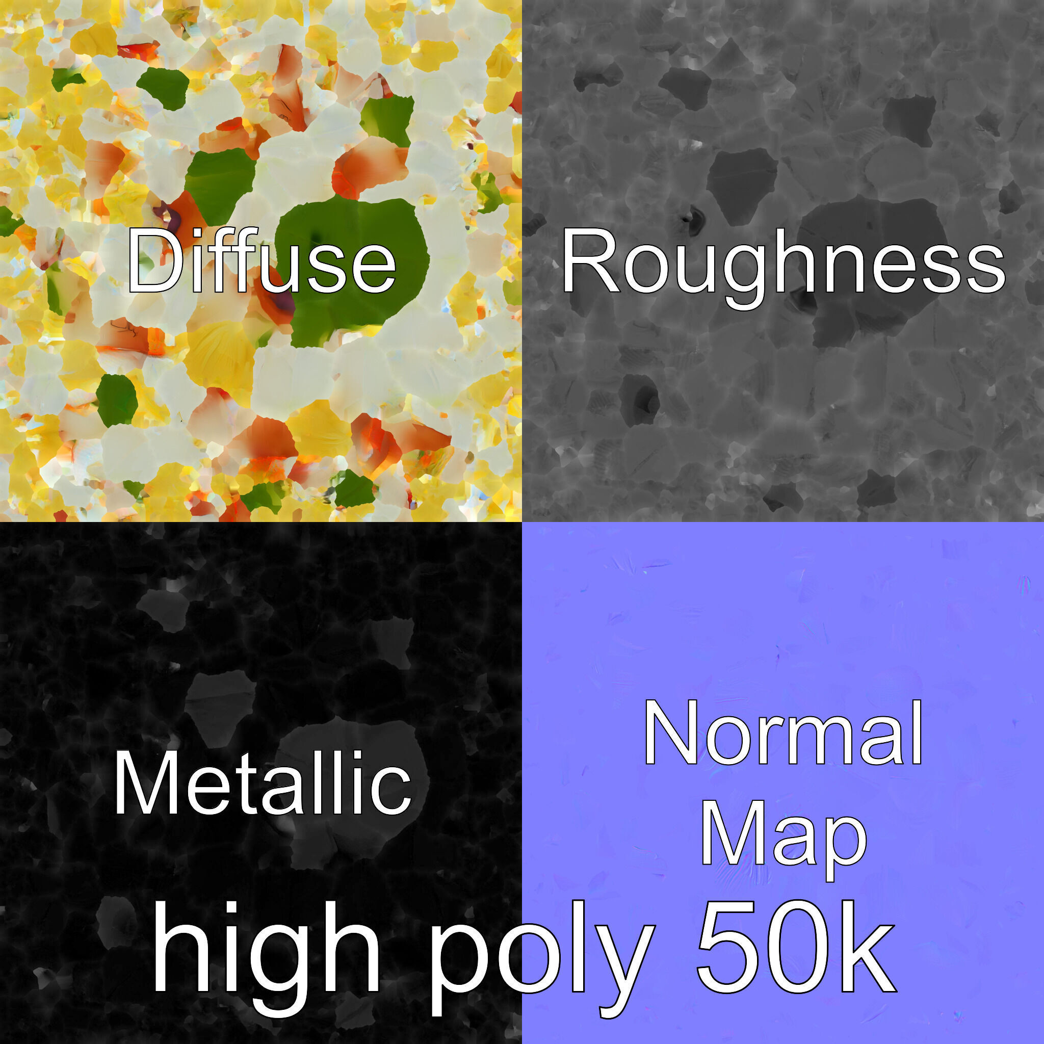 Water Lily Yellow Flower Detailed Model Pack Low-poly 3D model_30