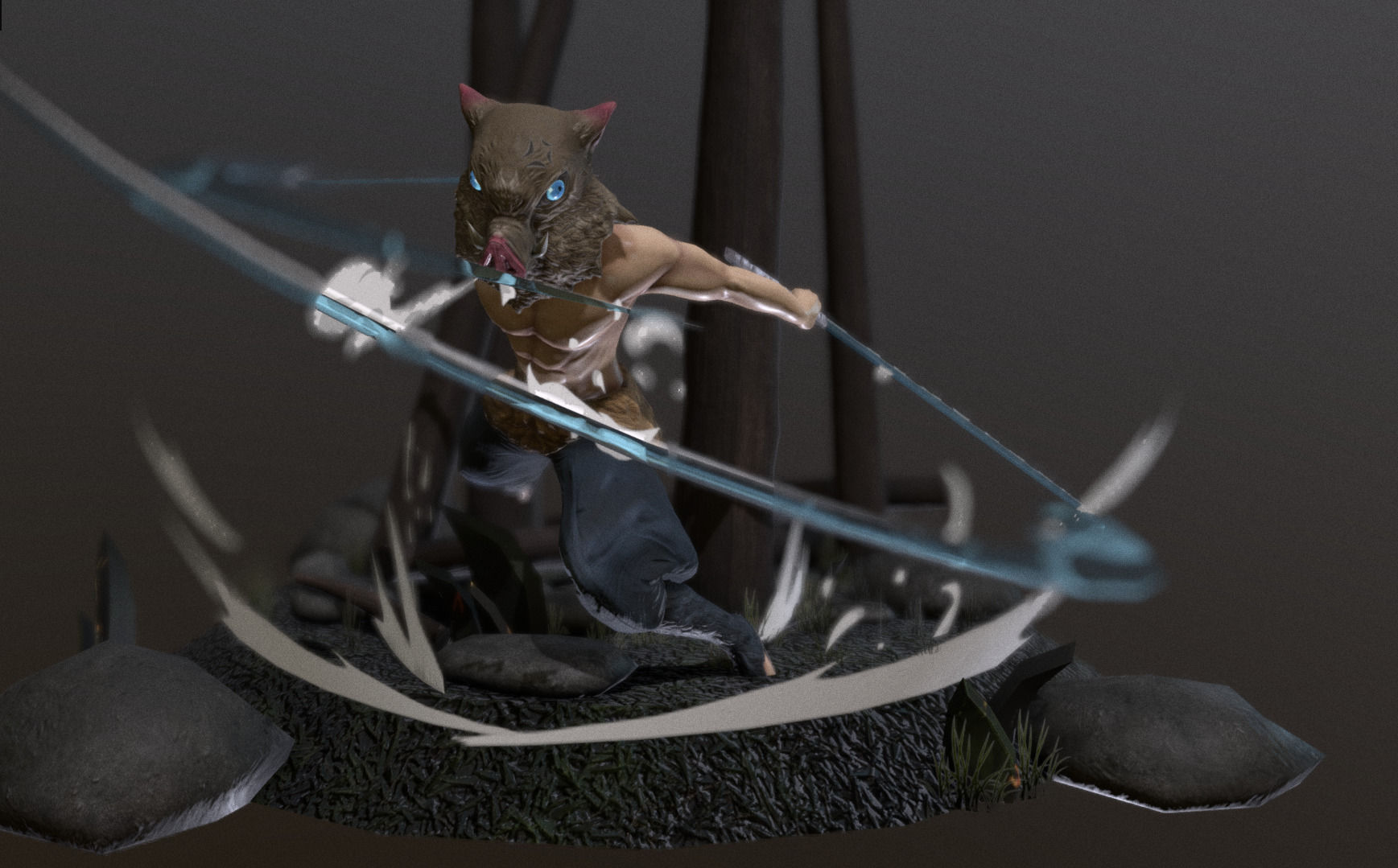 DemonSlayer Inosuke Low-poly 3D model_7