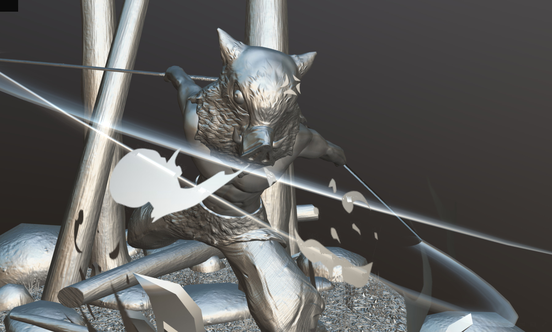 DemonSlayer Inosuke Low-poly 3D model_10