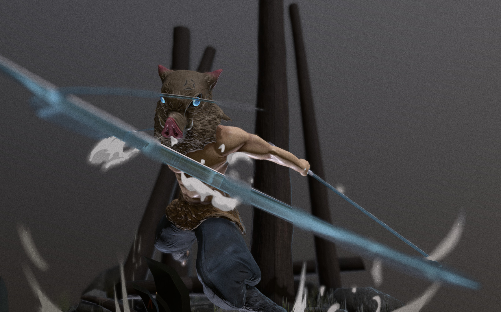 DemonSlayer Inosuke Low-poly 3D model_12