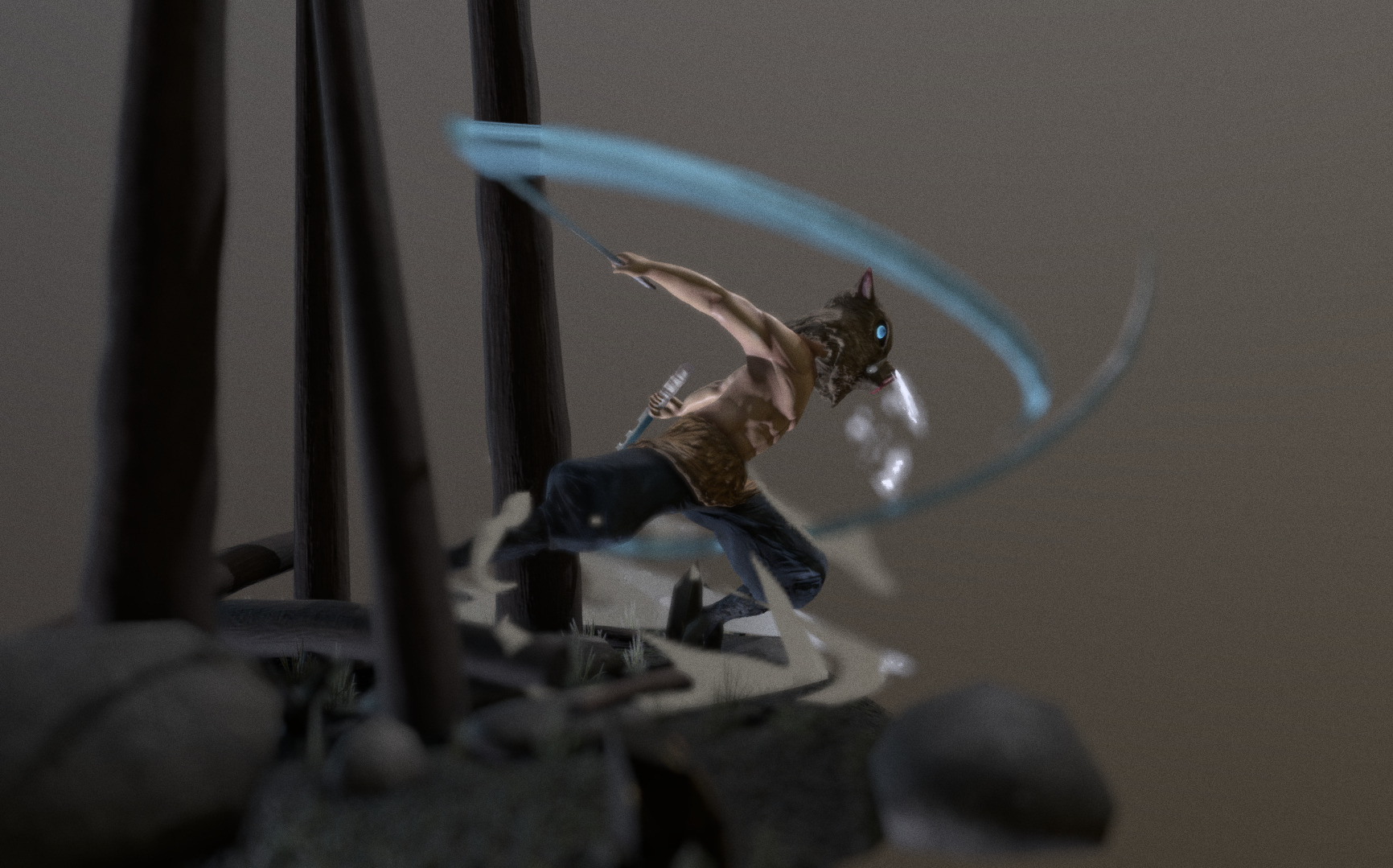 DemonSlayer Inosuke Low-poly 3D model_11