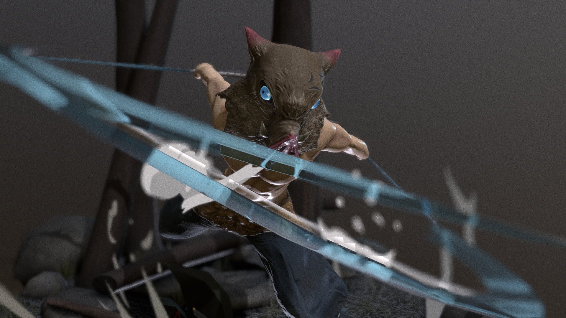 DemonSlayer Inosuke Low-poly 3D model_20