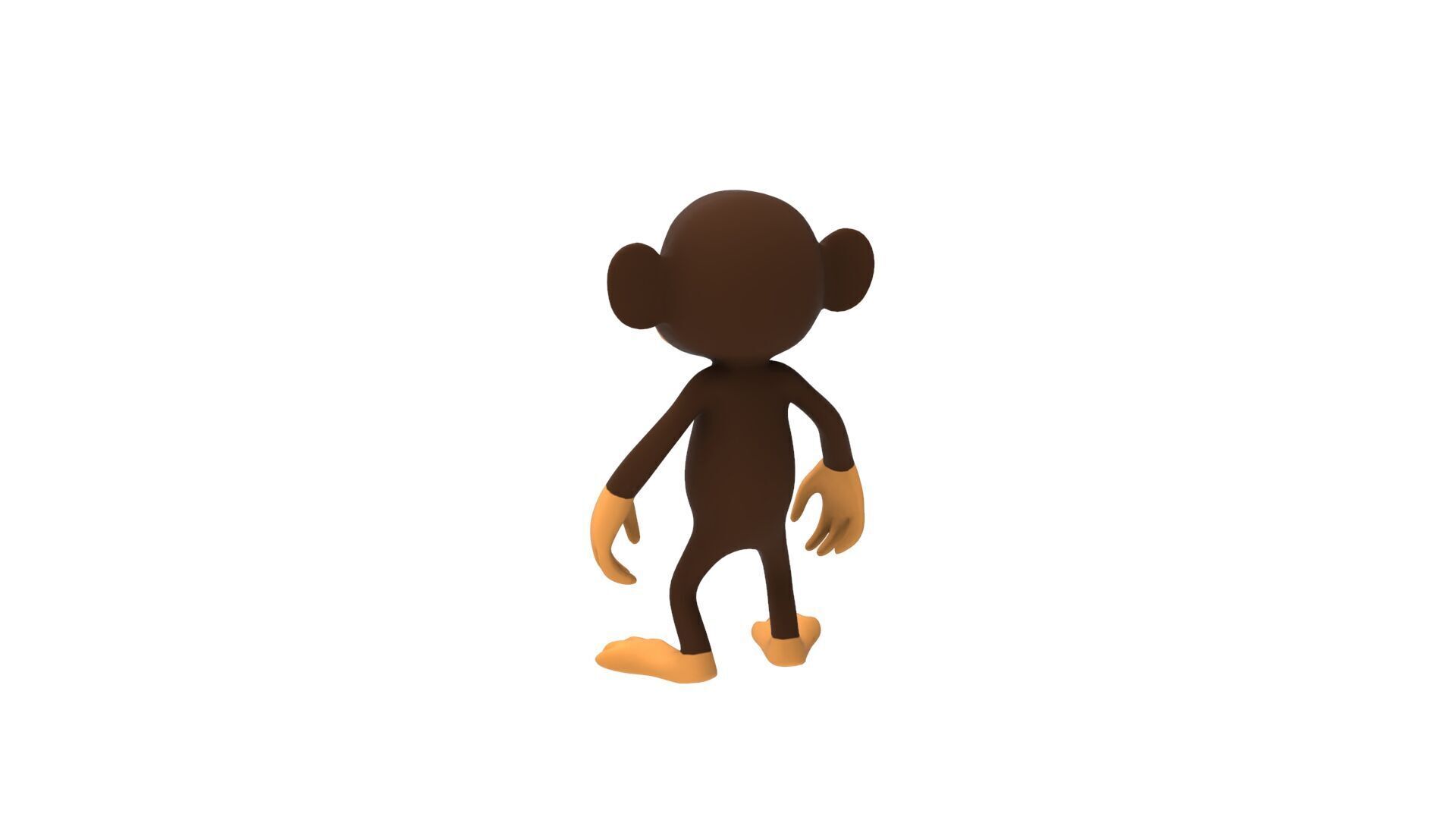 Monkey Rigged And Animation For Game Low-poly 3D model_8