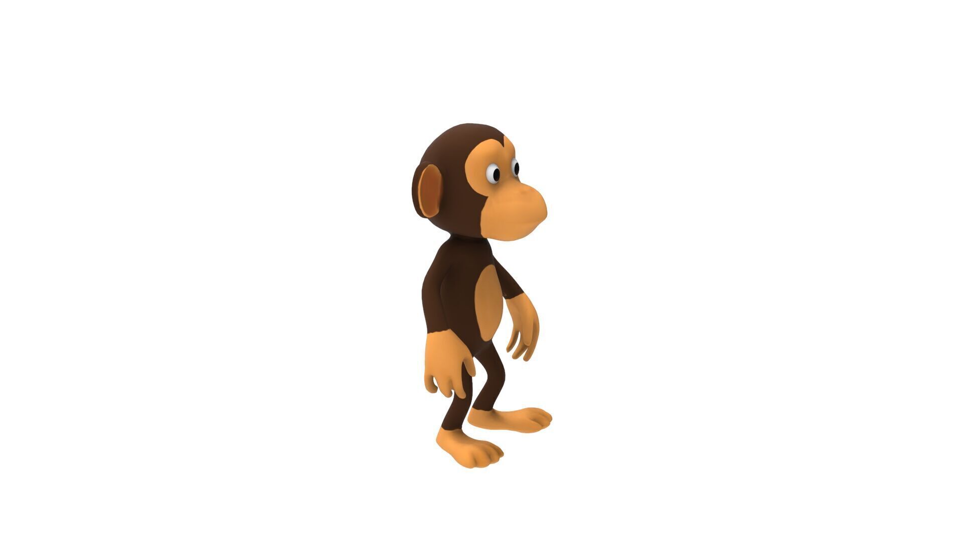 Monkey Rigged And Animation For Game Low-poly 3D model_15