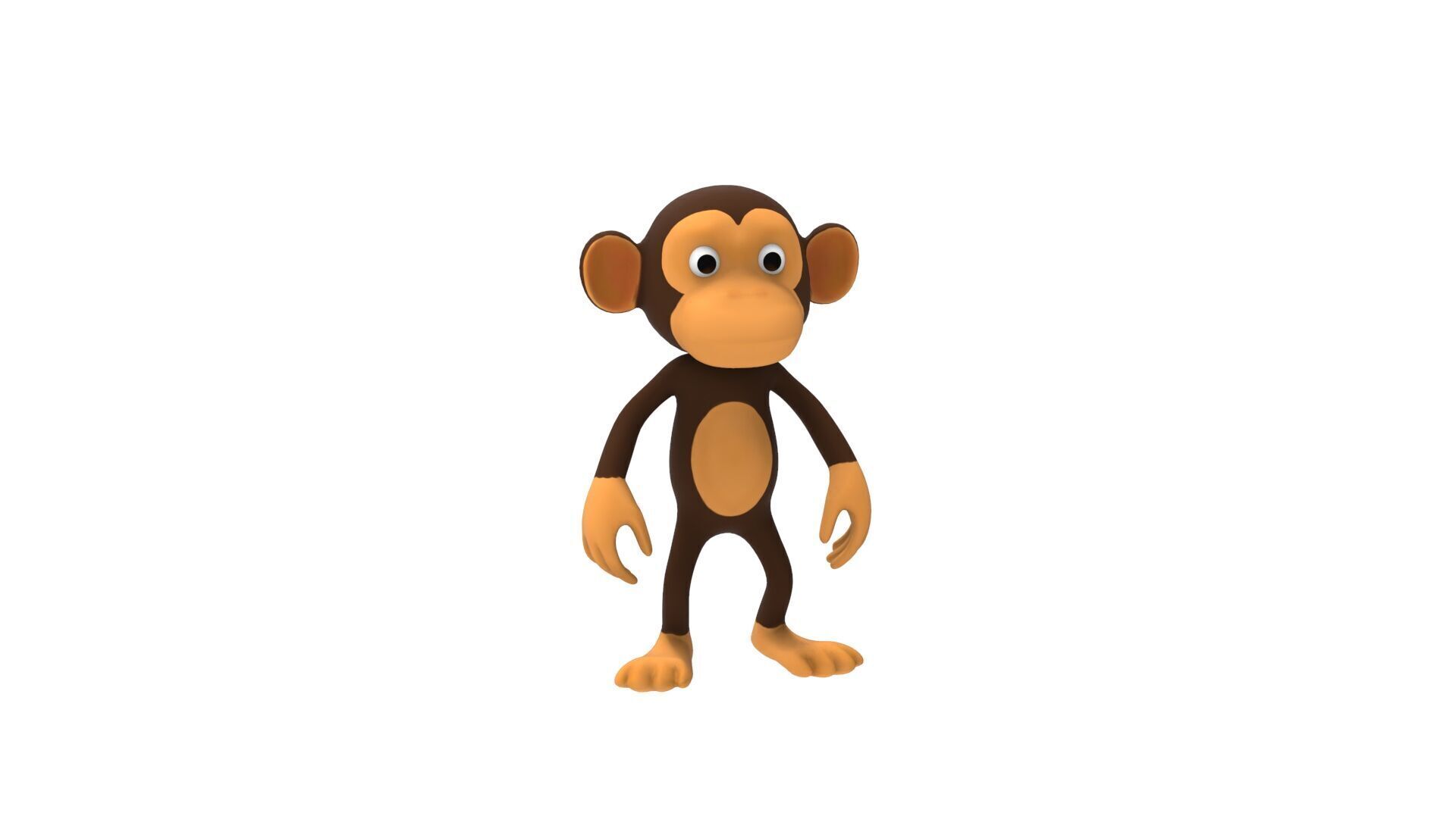 Monkey Rigged And Animation For Game Low-poly 3D model_17