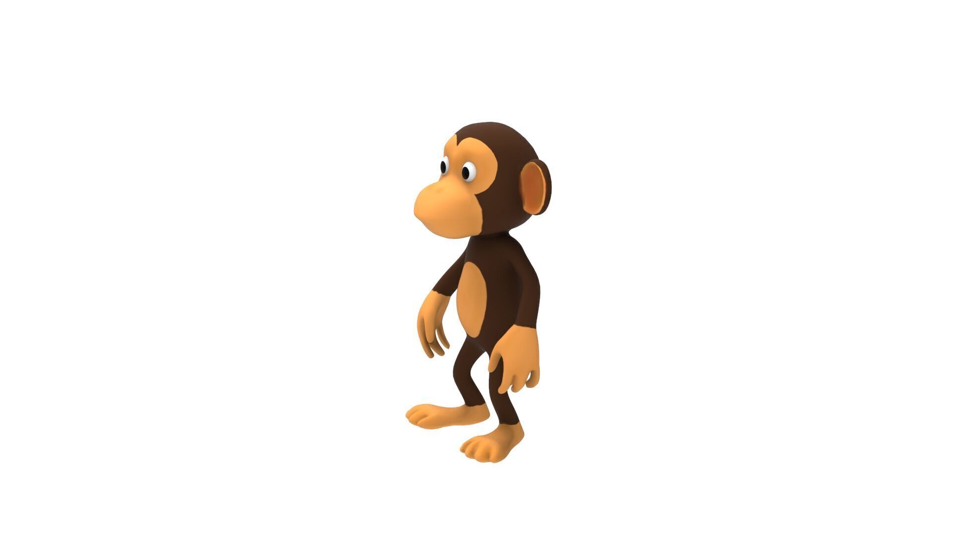 Monkey Rigged And Animation For Game Low-poly 3D model_5