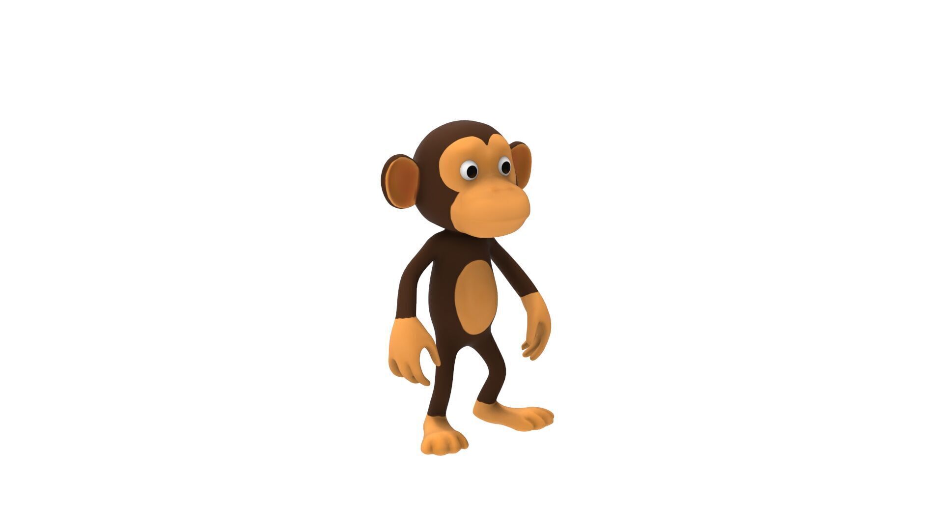 Monkey Rigged And Animation For Game Low-poly 3D model_16