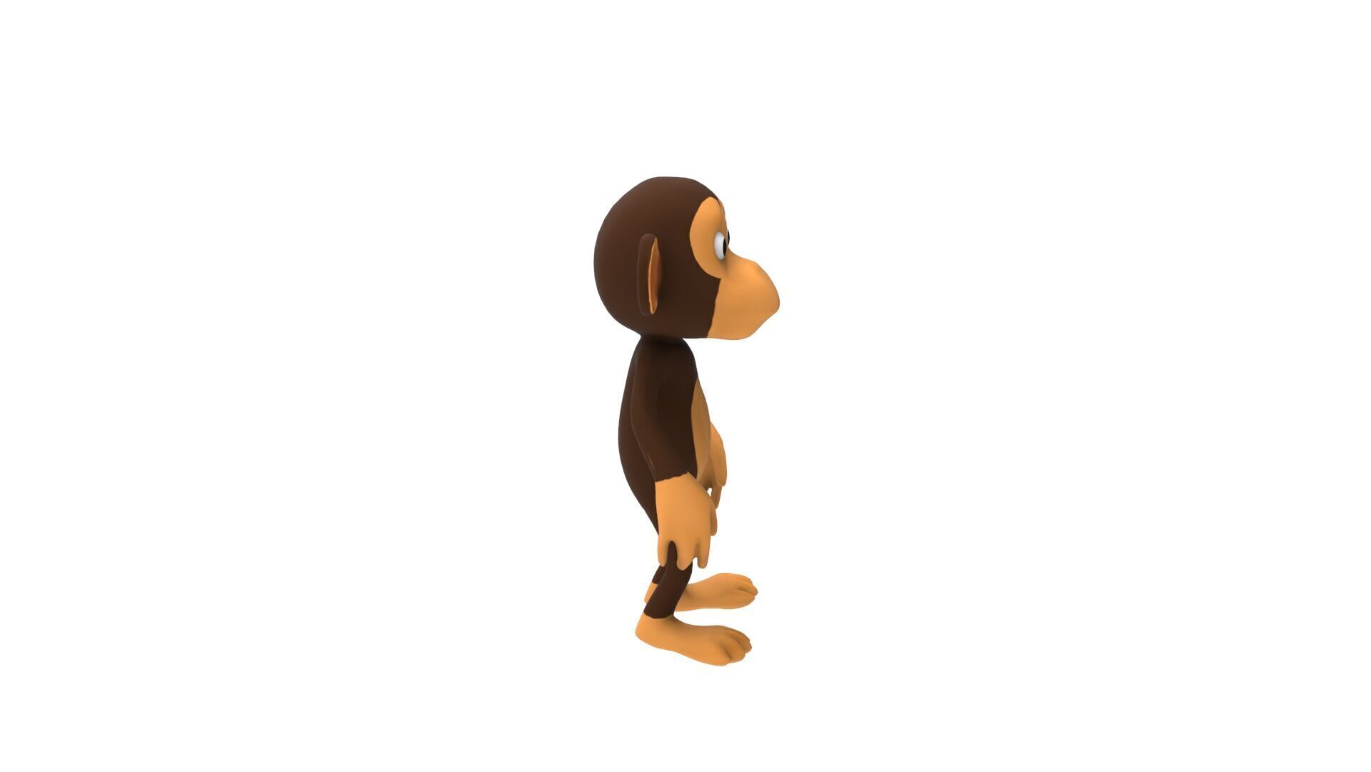 Monkey Rigged And Animation For Game Low-poly 3D model_14