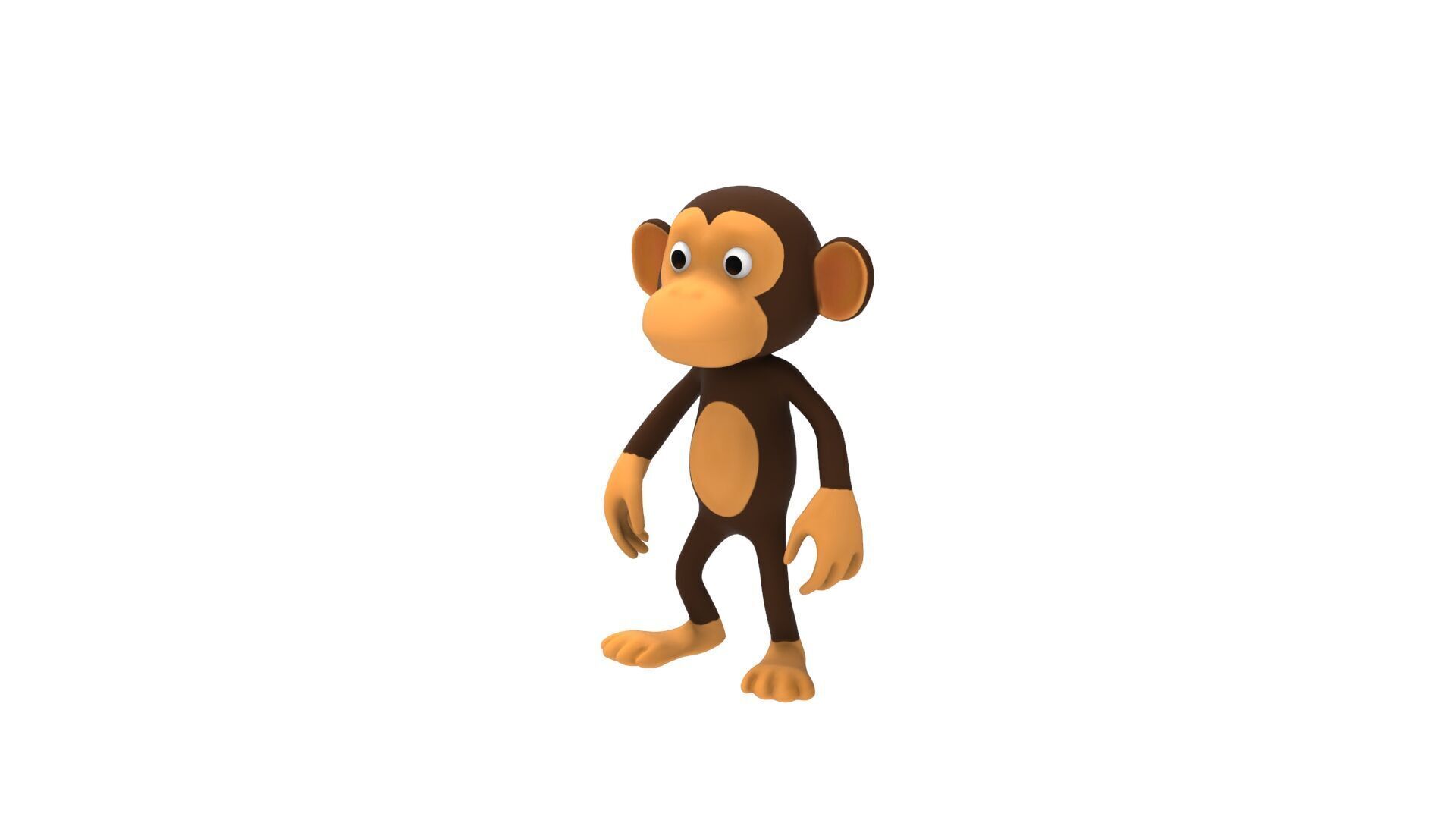 Monkey Rigged And Animation For Game Low-poly 3D model_4