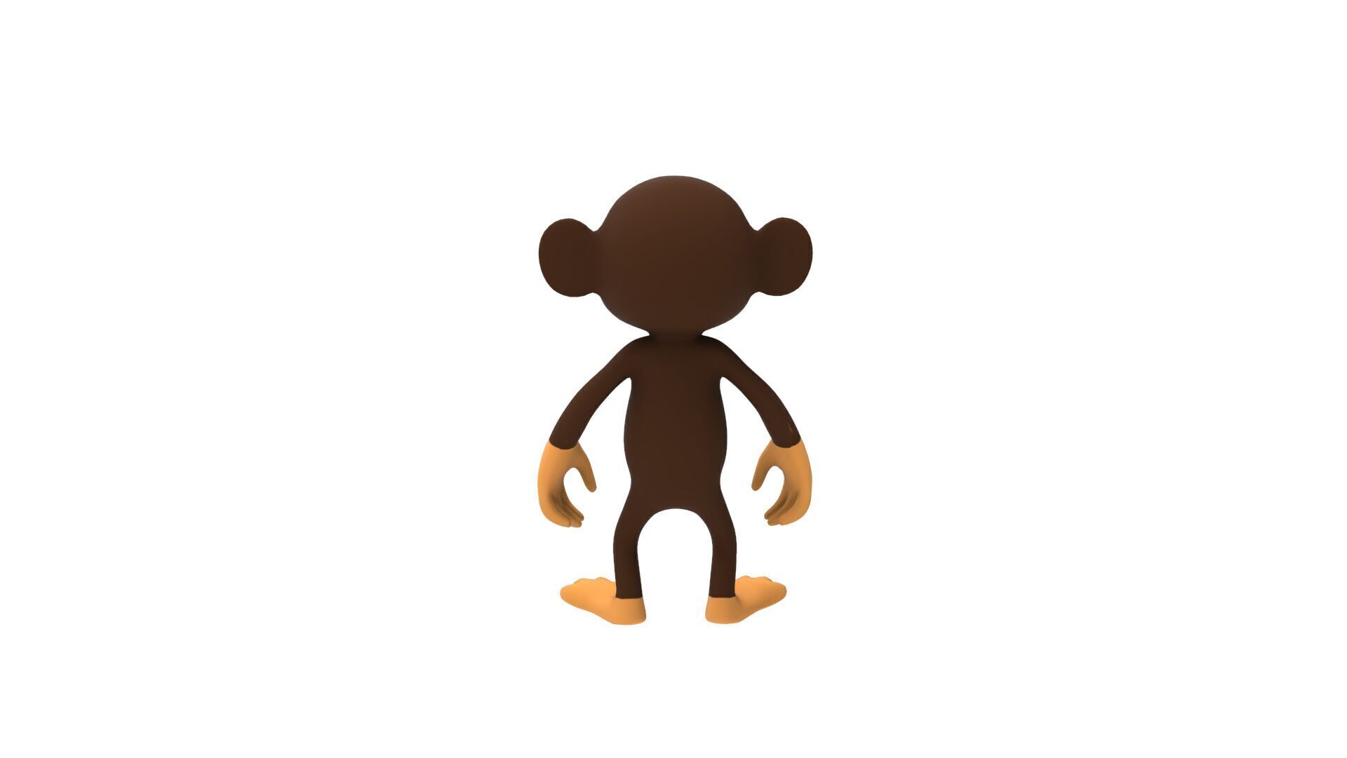 Monkey Rigged And Animation For Game Low-poly 3D model_9