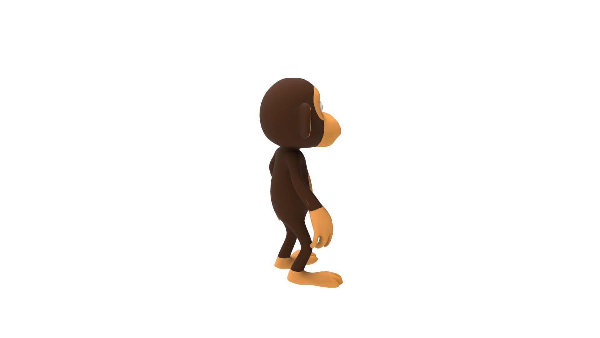 Monkey Rigged And Animation For Game Low-poly 3D model_13