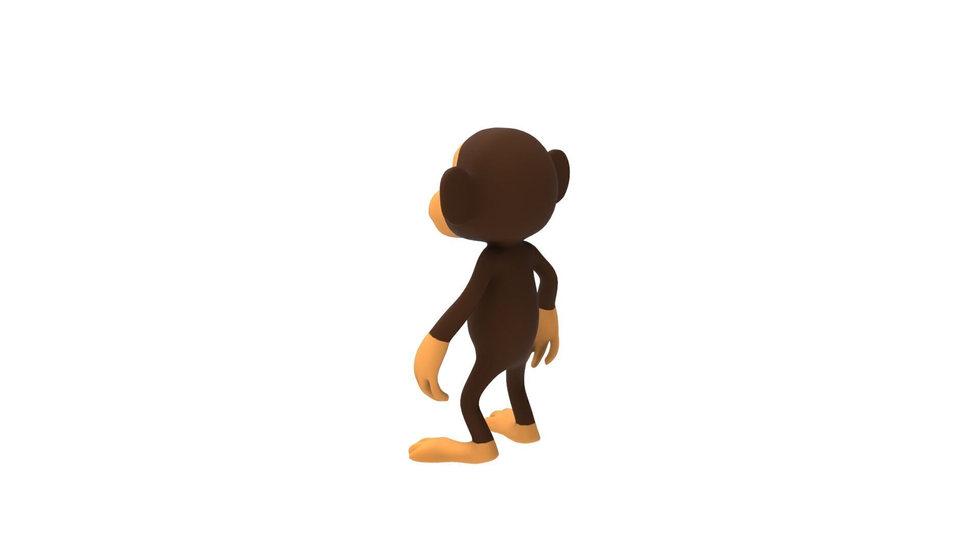 Monkey Rigged And Animation For Game Low-poly 3D model_7