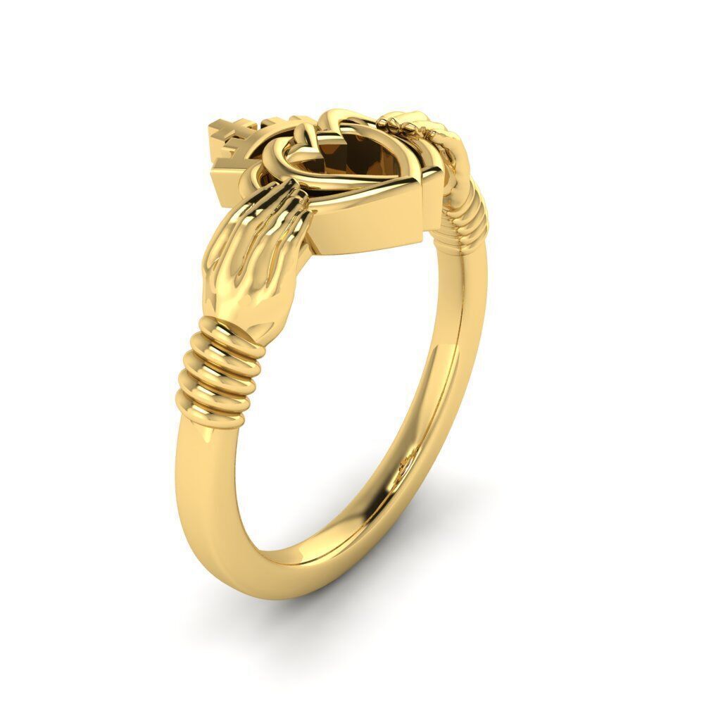  claddagh ring 9 3D print model_4