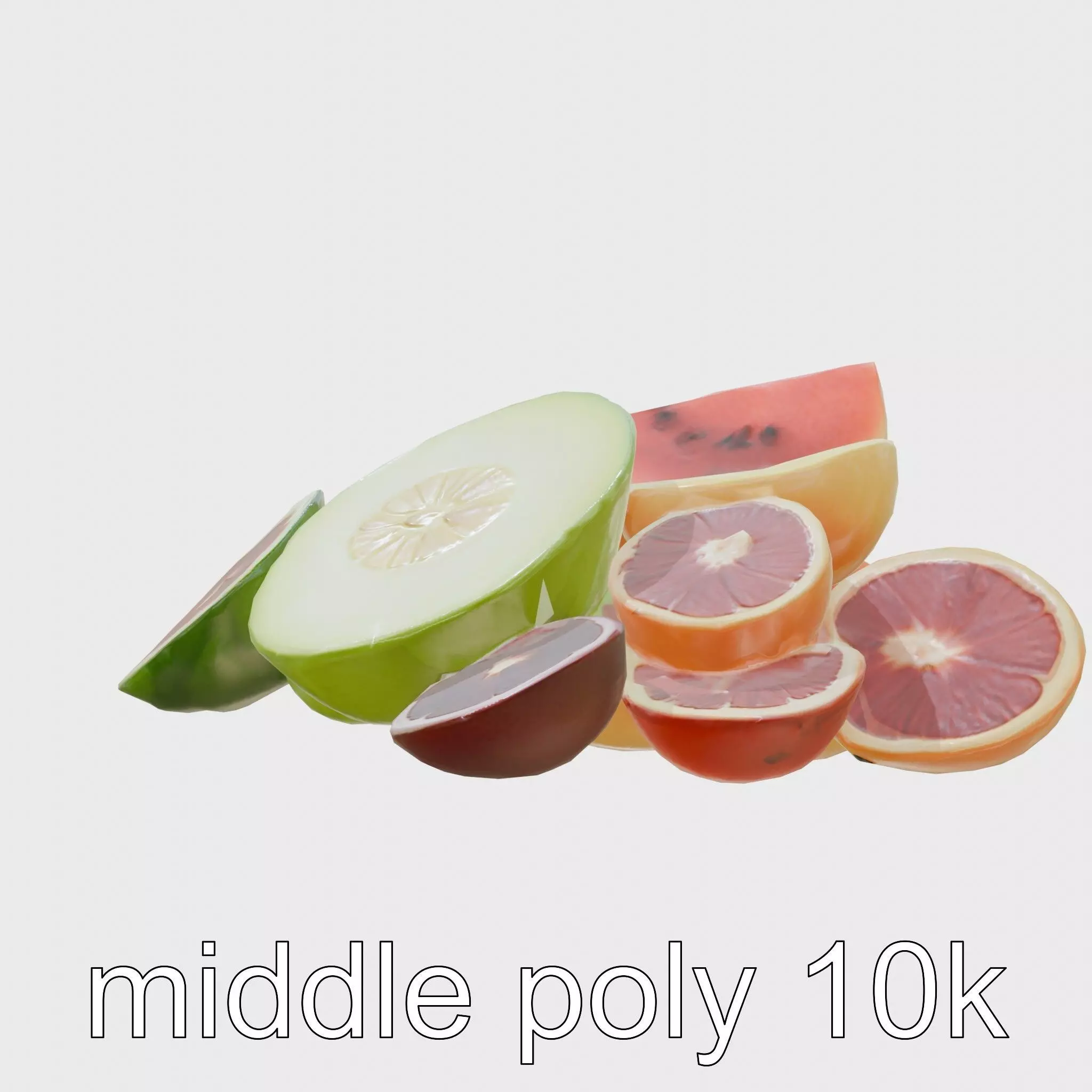 Mixed Fruit Platter 3D model pack Low-poly 3D model