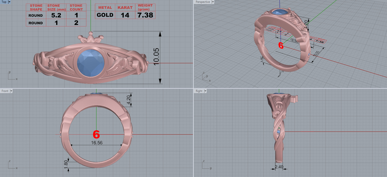 claddagh ring 12 3D print model_6