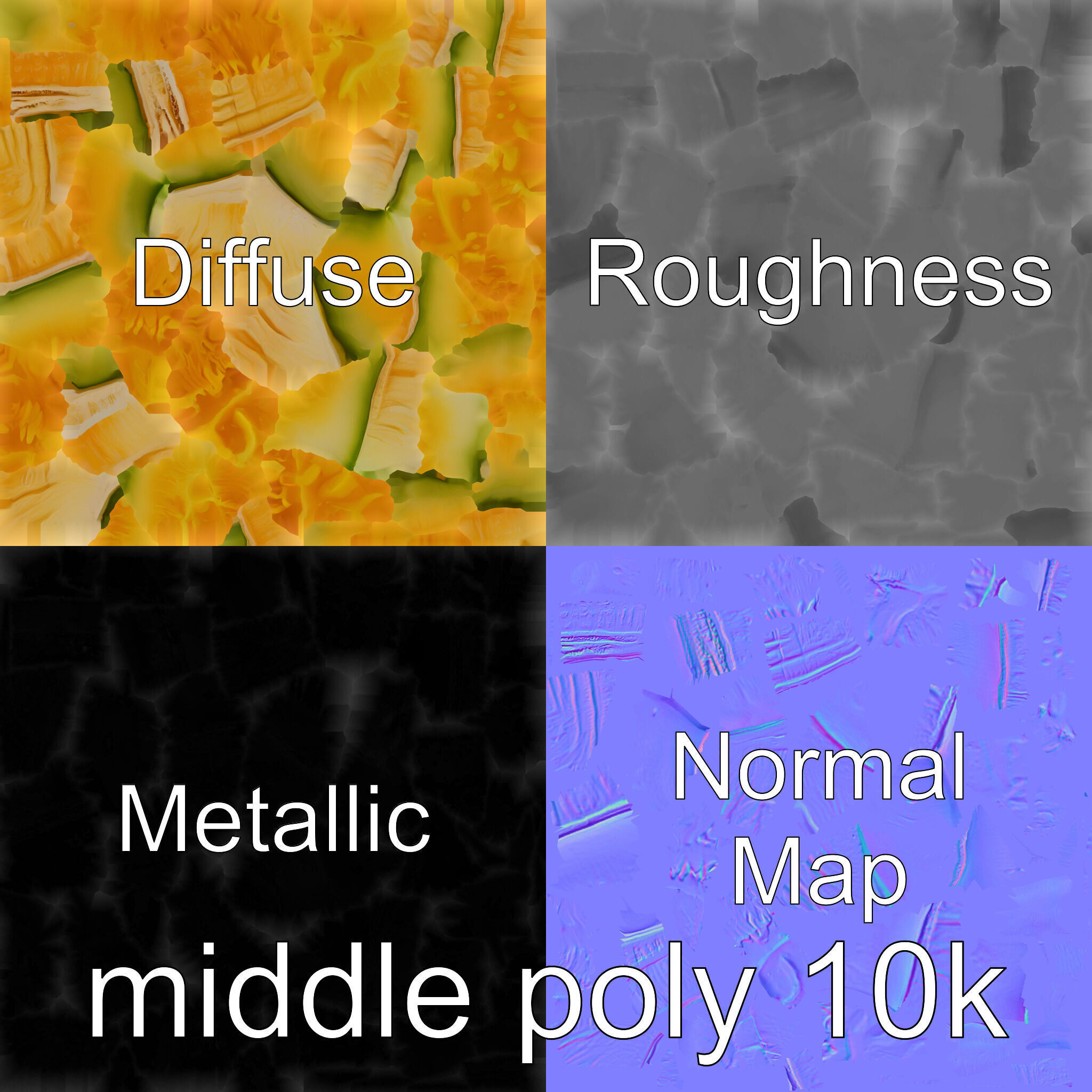 Sweet Melon Slice model pack Low-poly 3D model_30