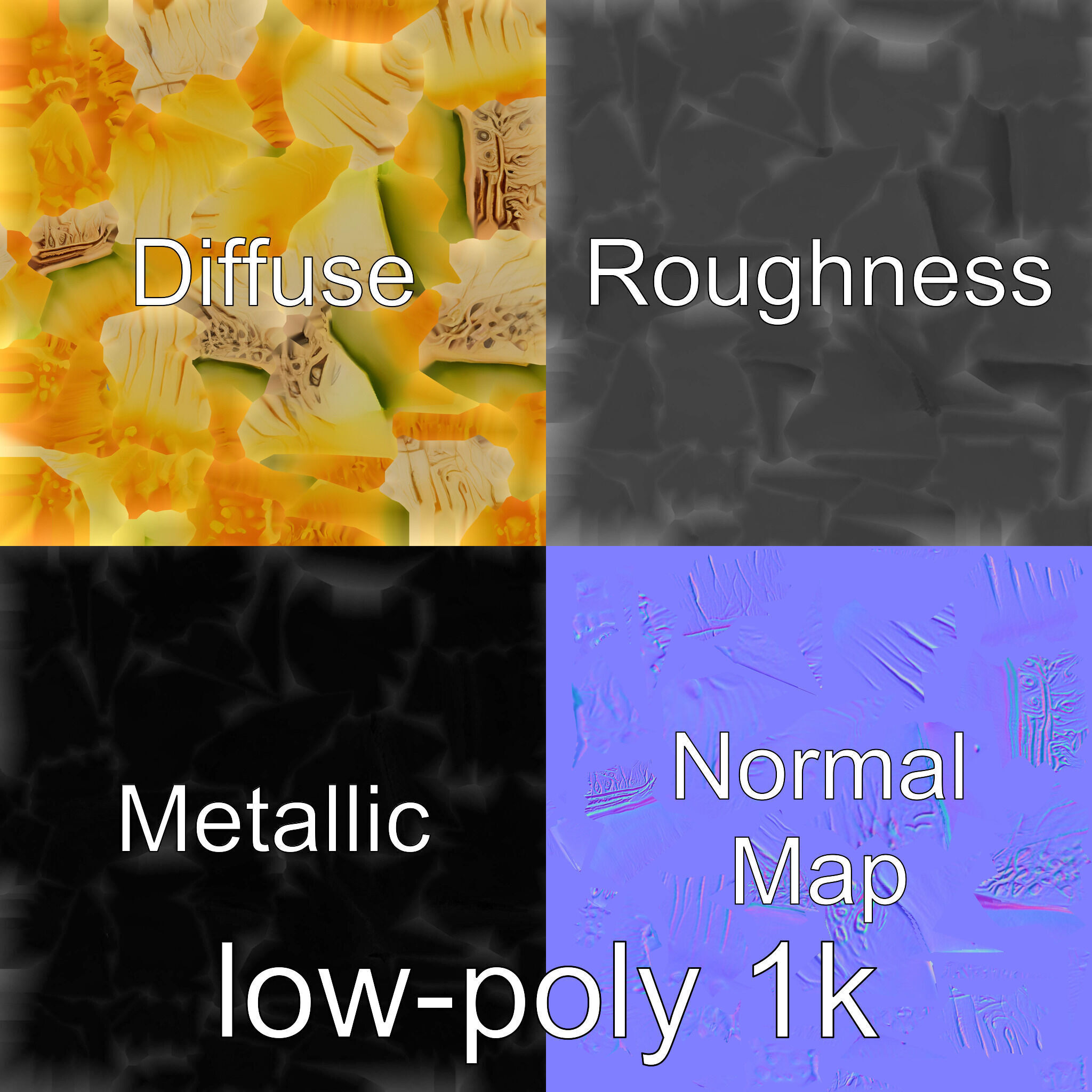 Sweet Melon Slice model pack Low-poly 3D model_4