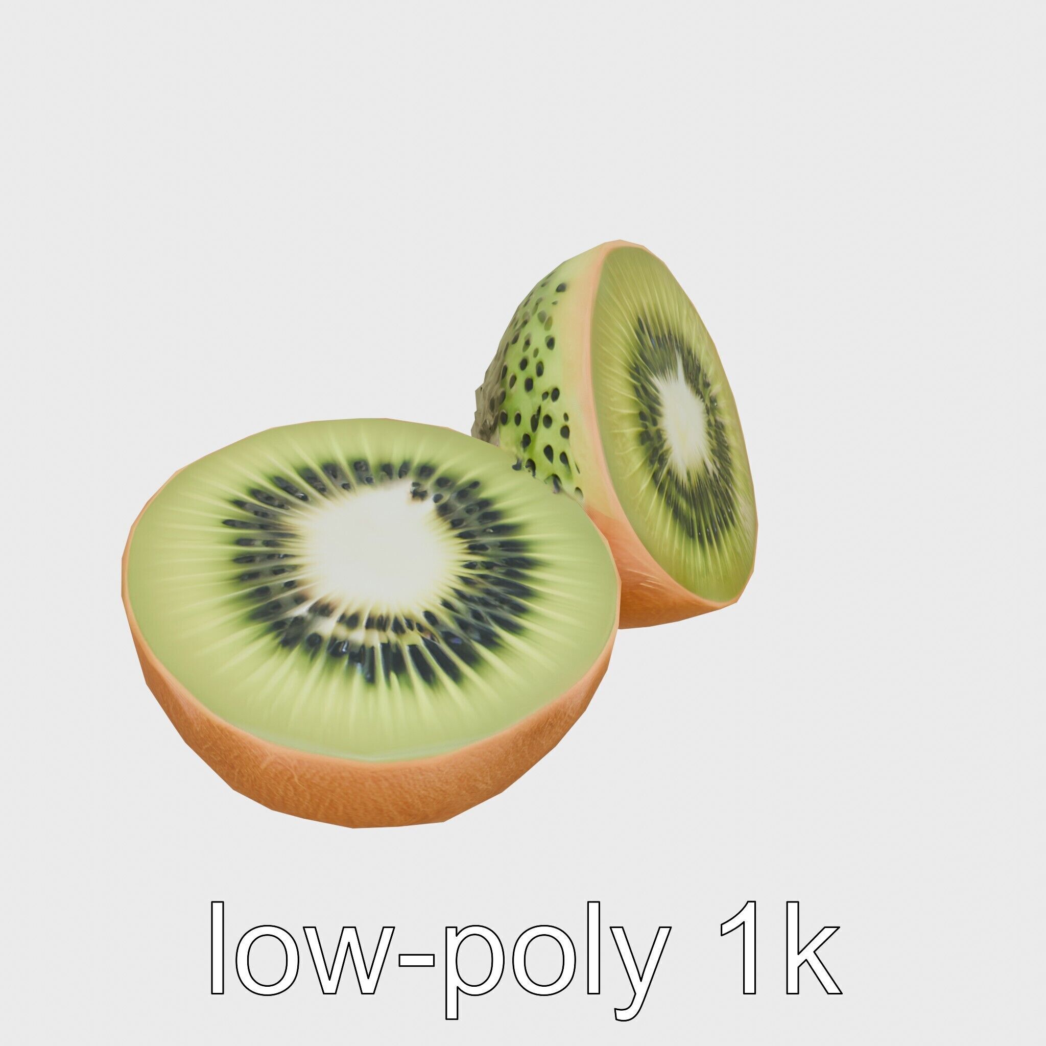Kiwi Slice Photorealistic Model Pack Low-poly 3D model_13