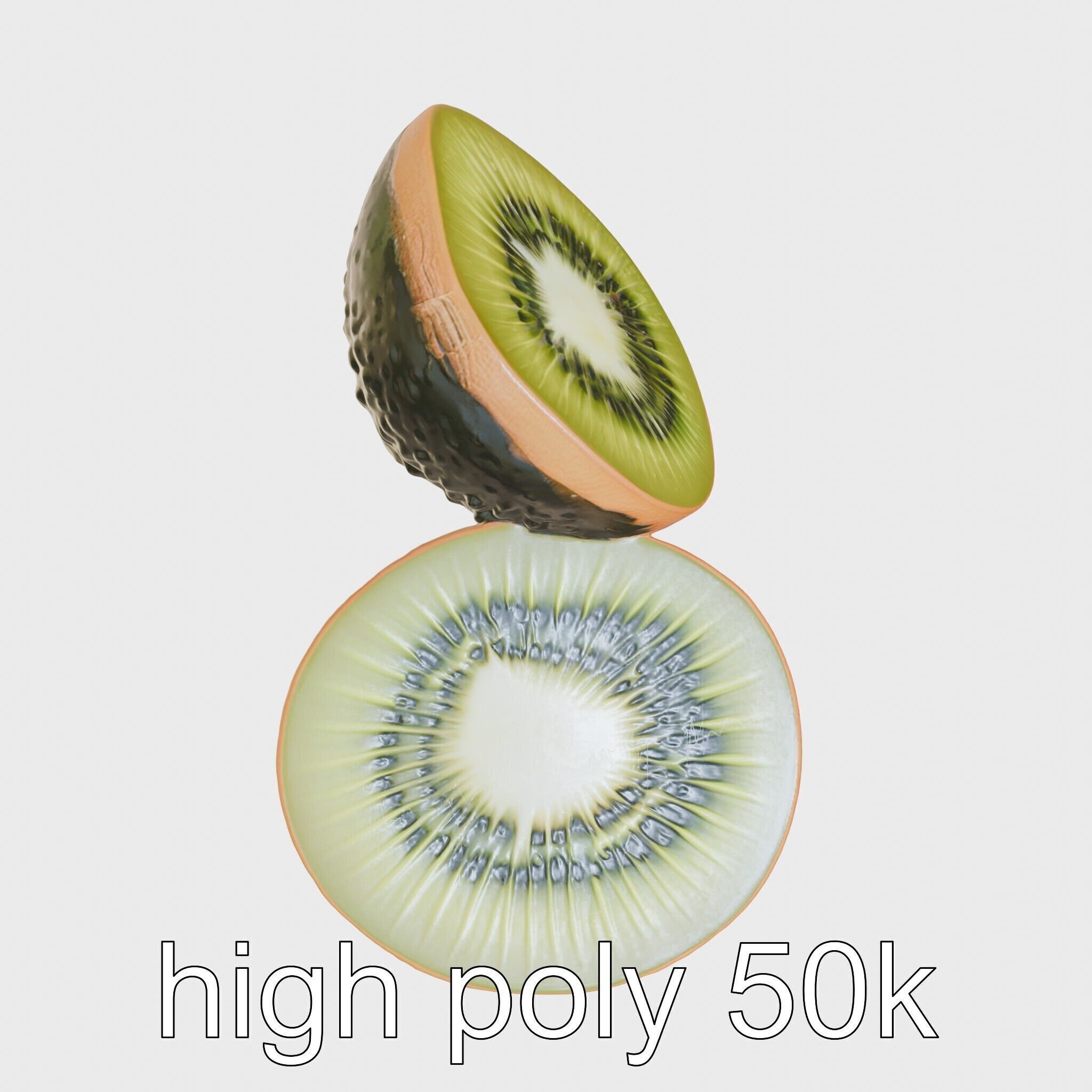 Kiwi Slice Photorealistic Model Pack Low-poly 3D model_20