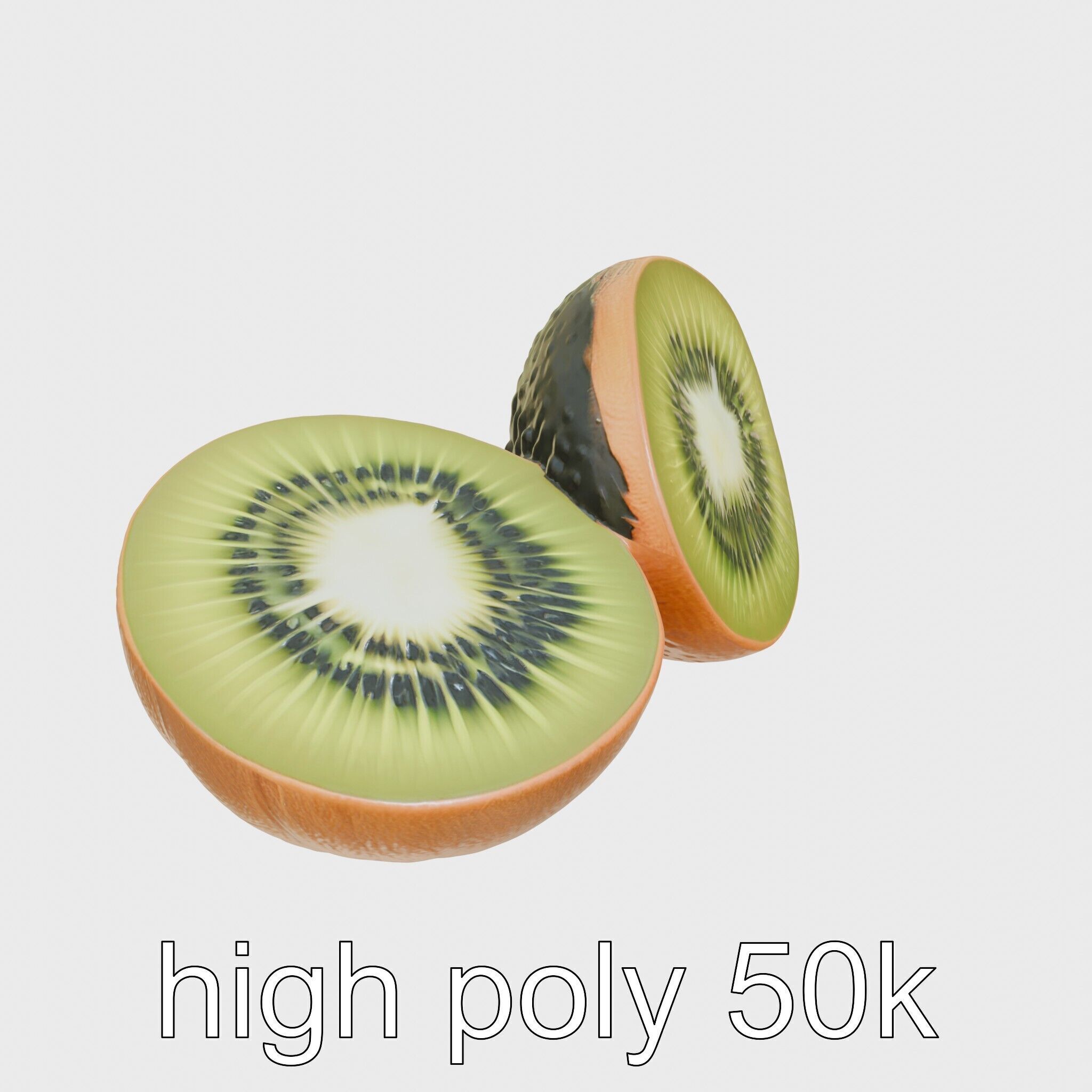 Kiwi Slice Photorealistic Model Pack Low-poly 3D model_11