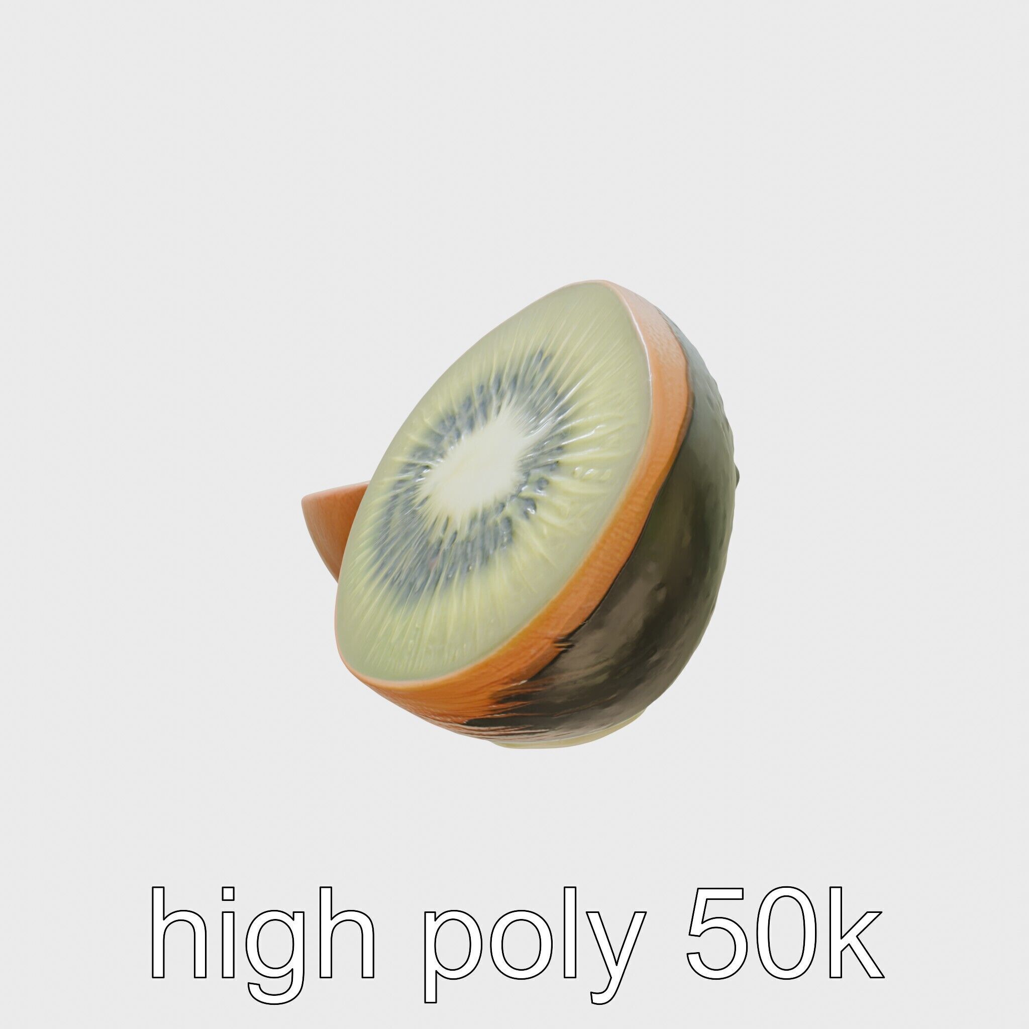 Kiwi Slice Photorealistic Model Pack Low-poly 3D model_5