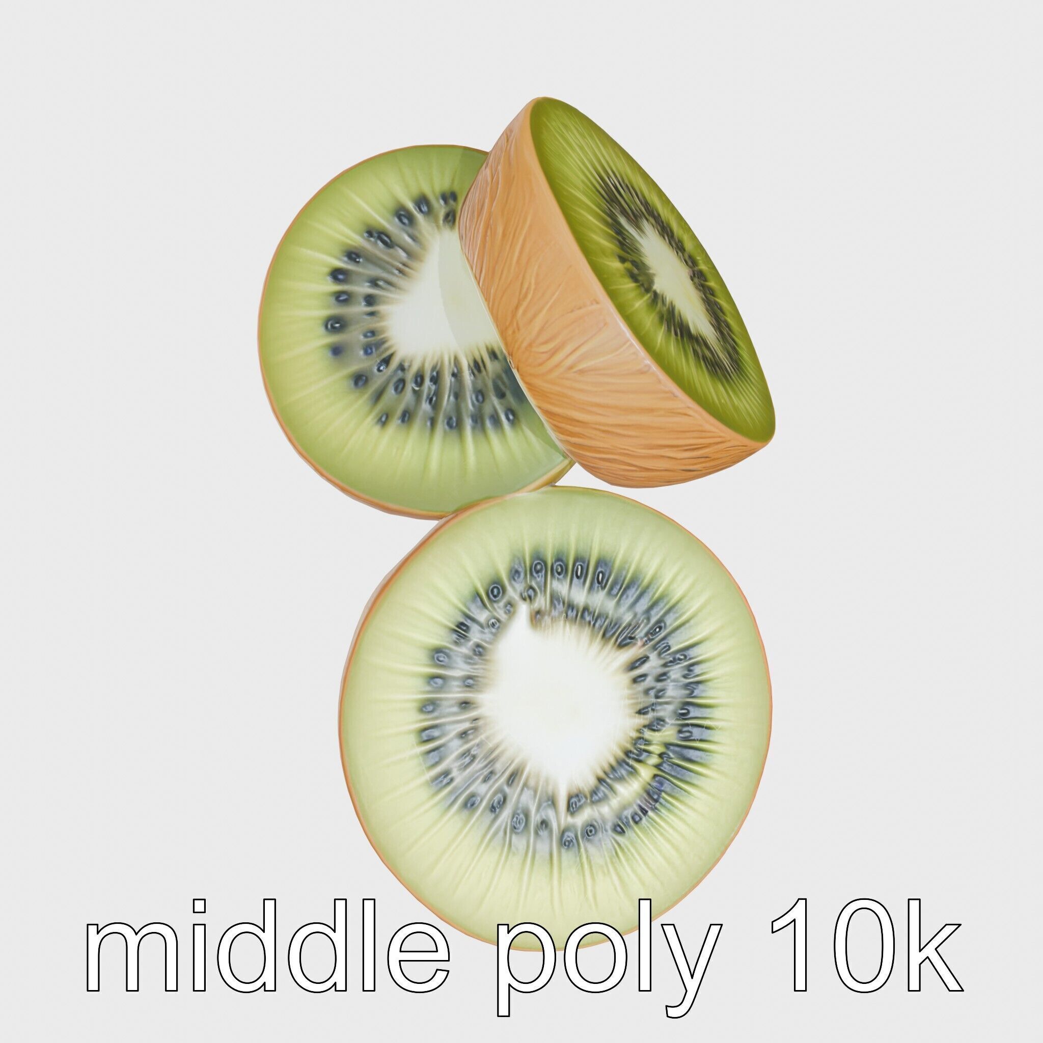 Kiwi Slice Photorealistic Model Pack Low-poly 3D model_24