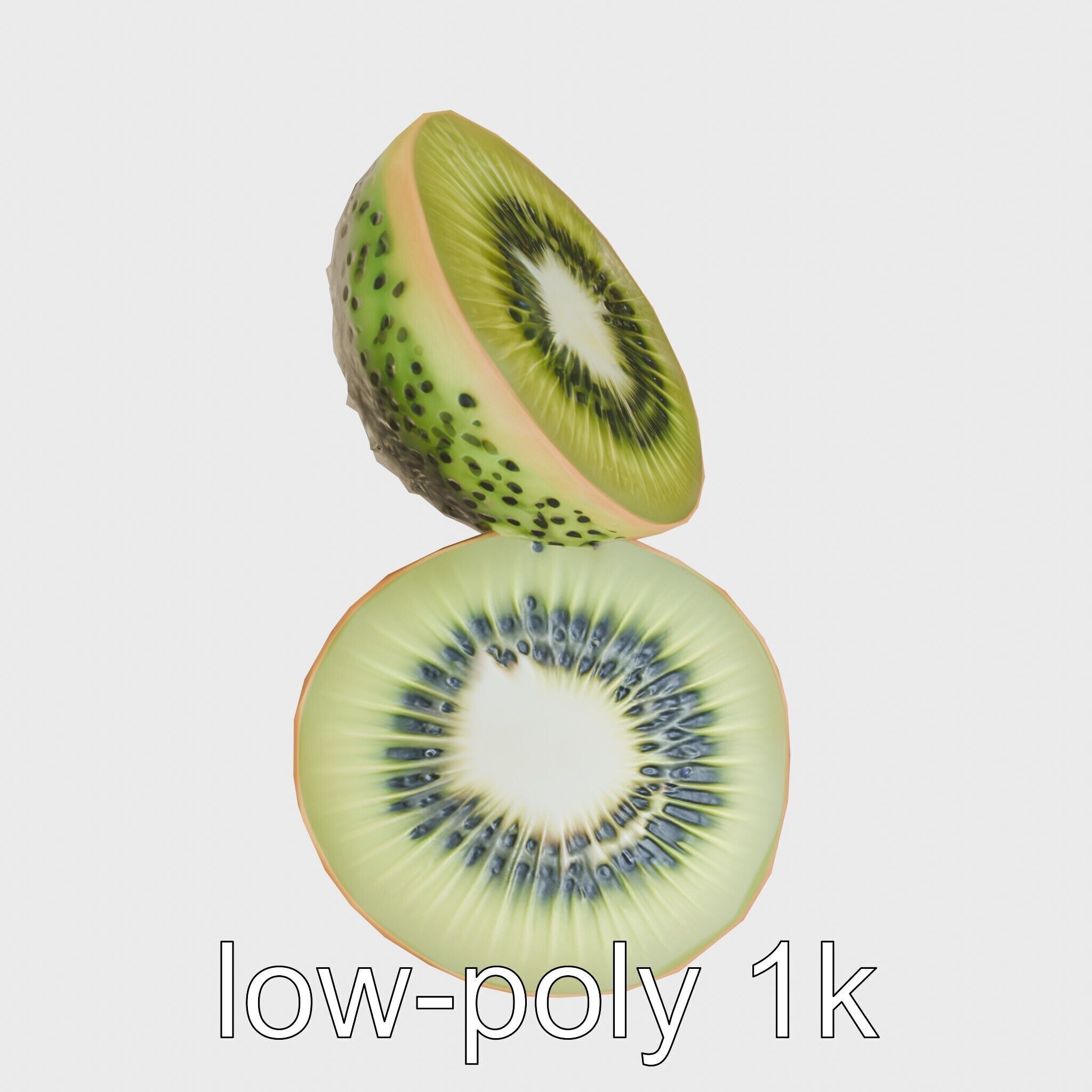 Kiwi Slice Photorealistic Model Pack Low-poly 3D model_18