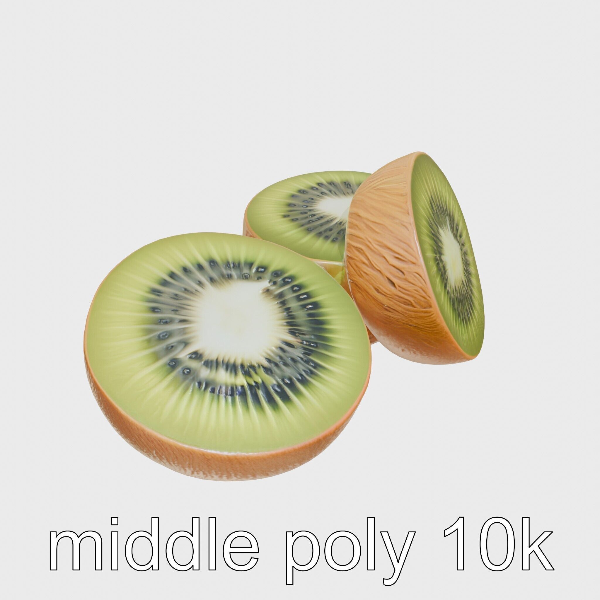 Kiwi Slice Photorealistic Model Pack Low-poly 3D model_12