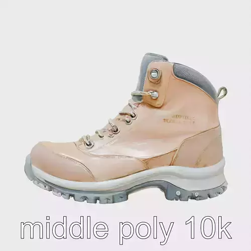 Worn Hiking Boot 3D model pack