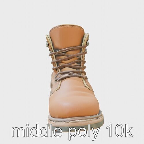 Heavy-Duty Work Boots Sculpture model pack Low-poly 3D model