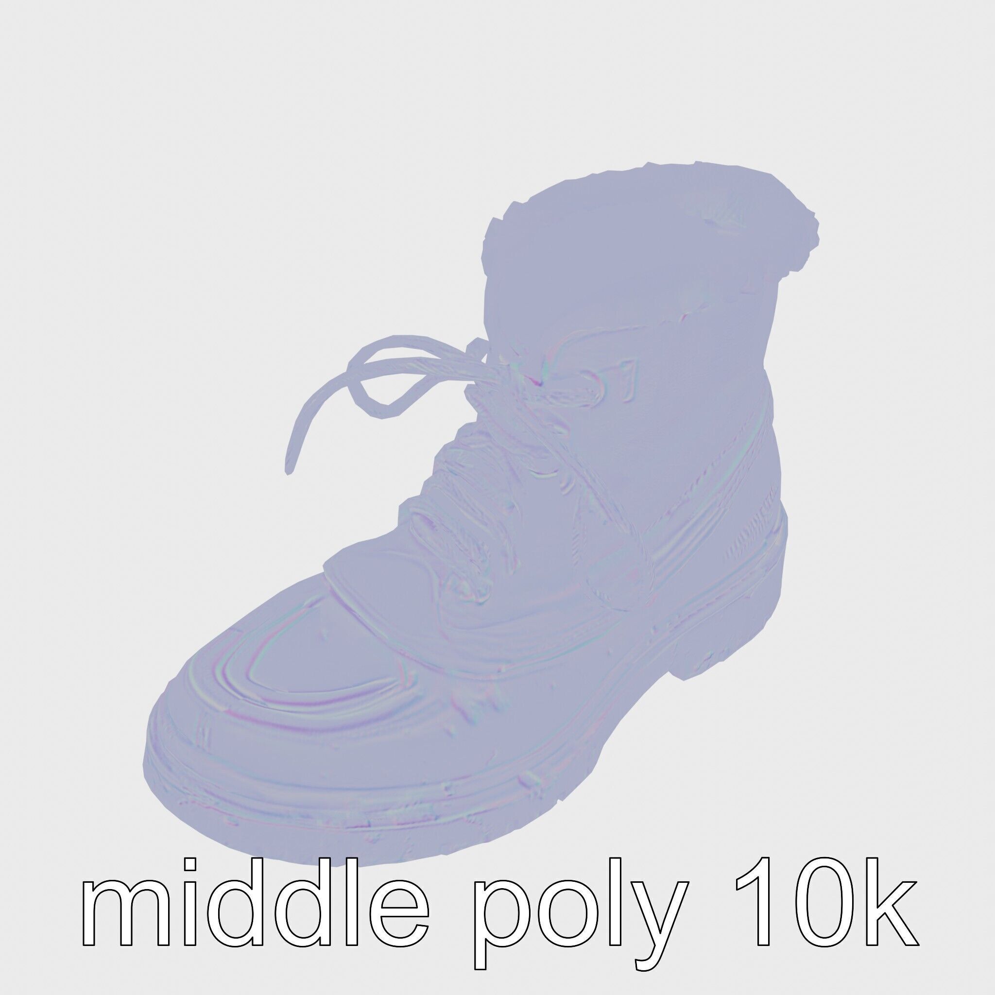 Worn-Out Winter Boots with Fur Model Pack Low-poly 3D model_20