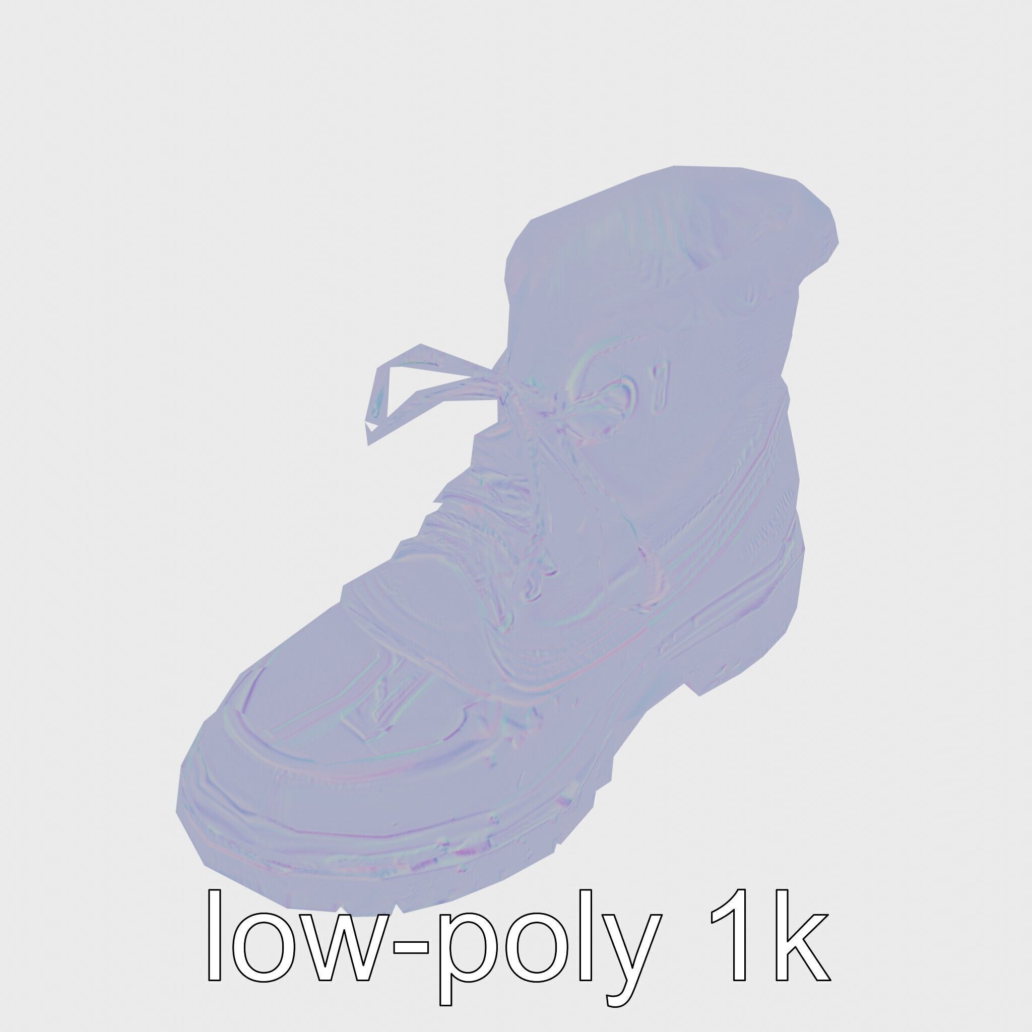 Worn-Out Winter Boots with Fur Model Pack Low-poly 3D model_16