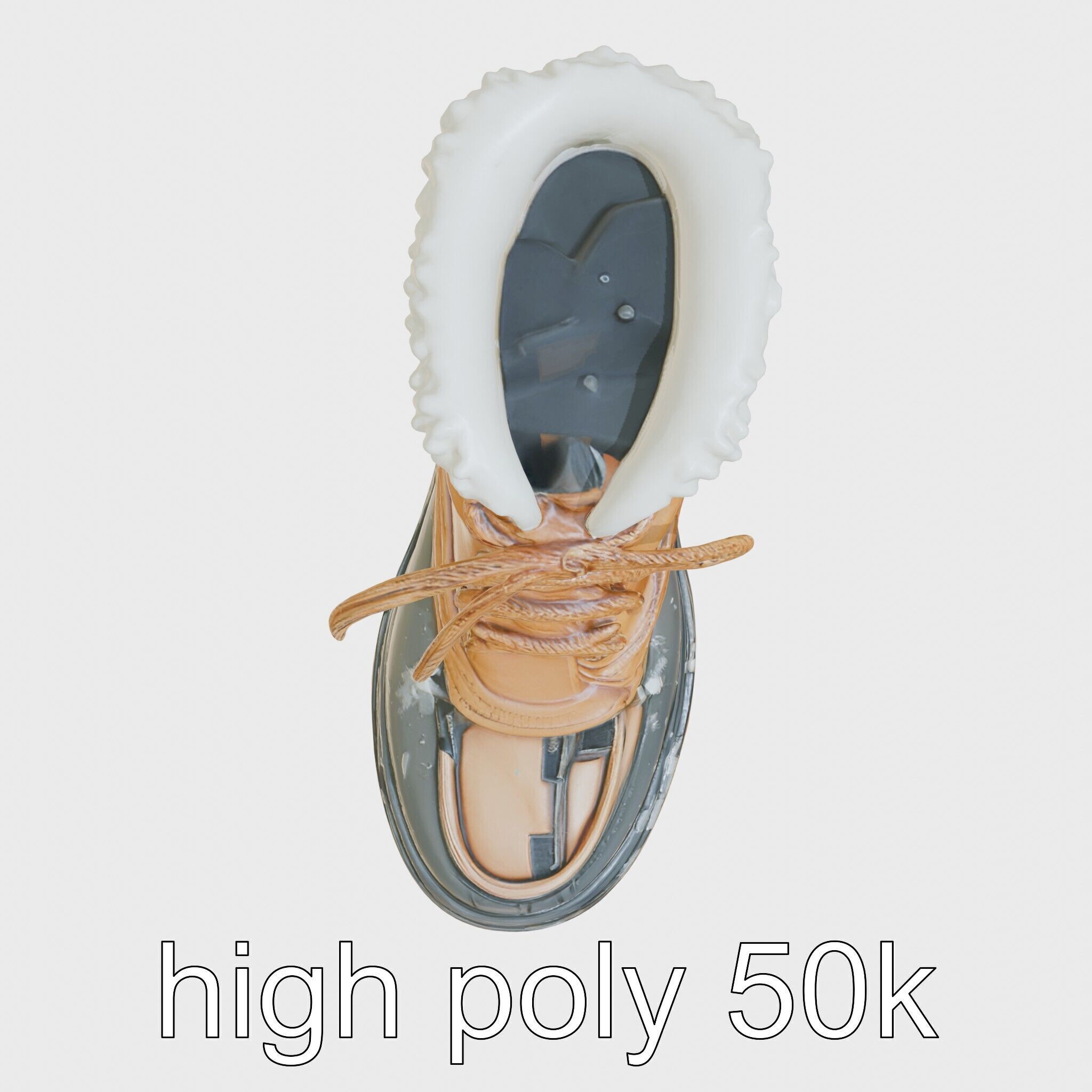 Worn-Out Winter Boots with Fur Model Pack Low-poly 3D model_11