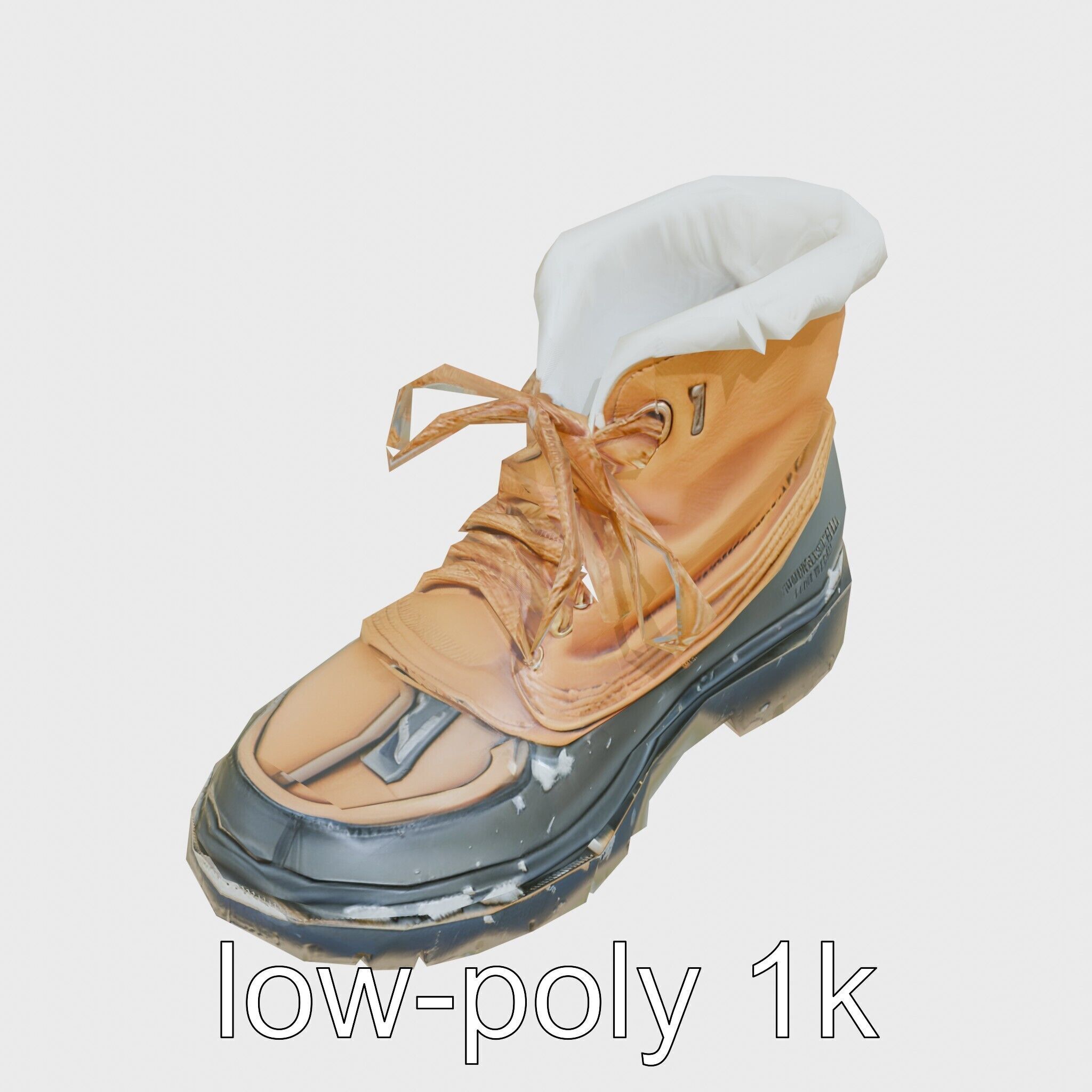 Worn-Out Winter Boots with Fur Model Pack Low-poly 3D model_24