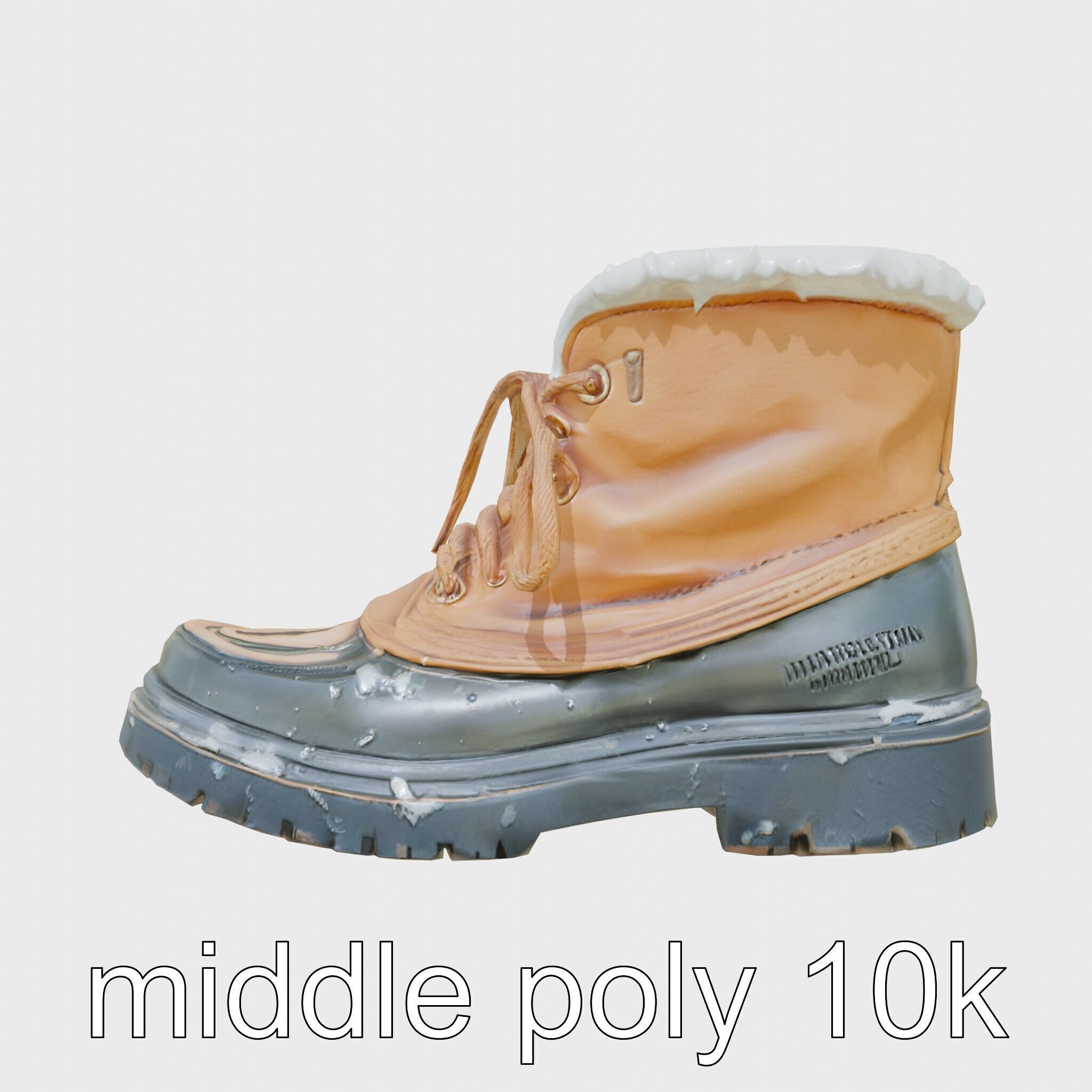 Worn-Out Winter Boots with Fur Model Pack Low-poly 3D model_14