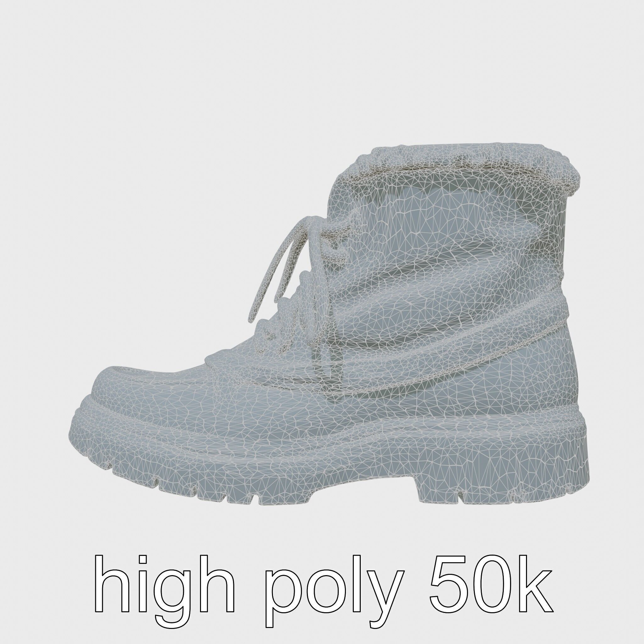 Worn-Out Winter Boots with Fur Model Pack Low-poly 3D model_8