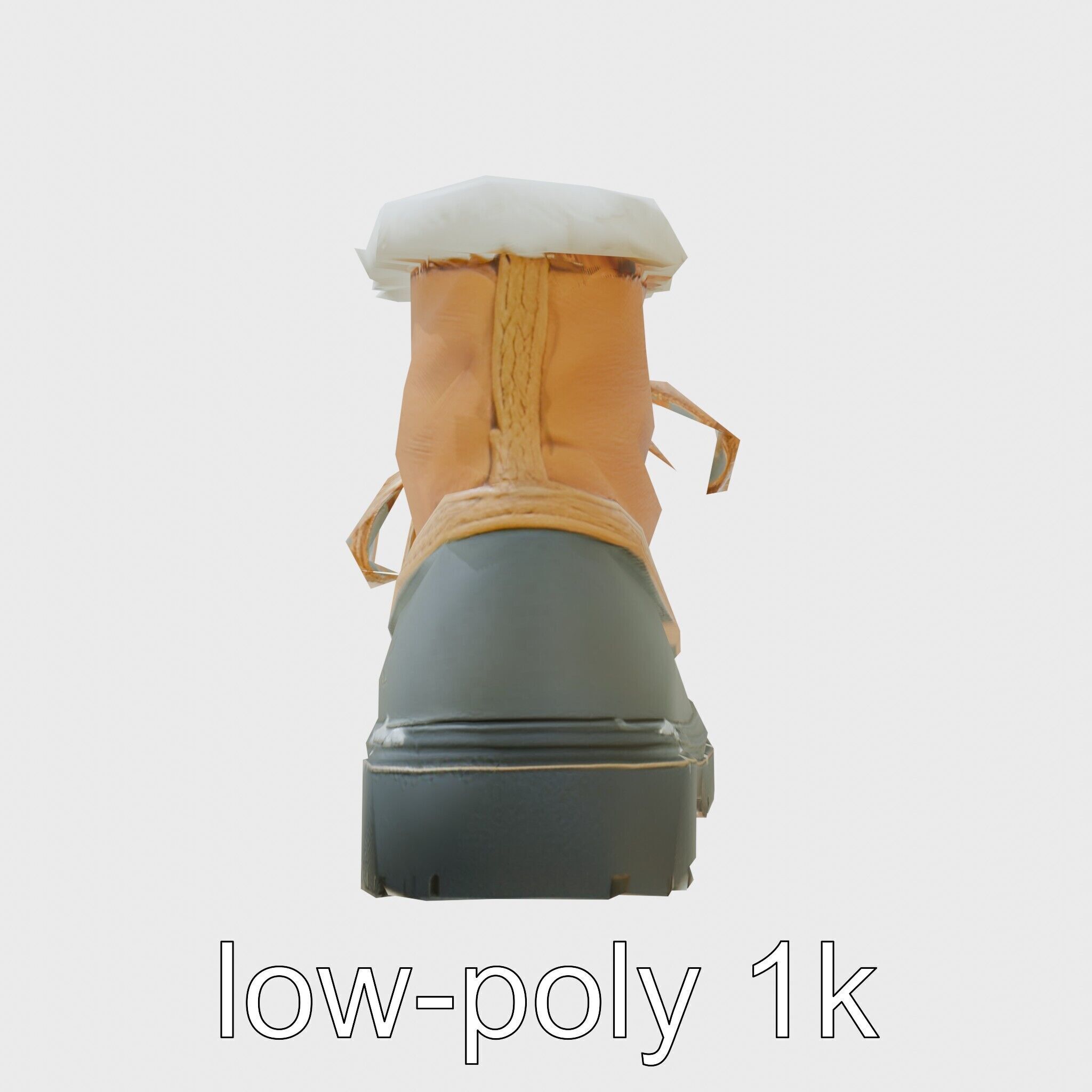 Worn-Out Winter Boots with Fur Model Pack Low-poly 3D model_10
