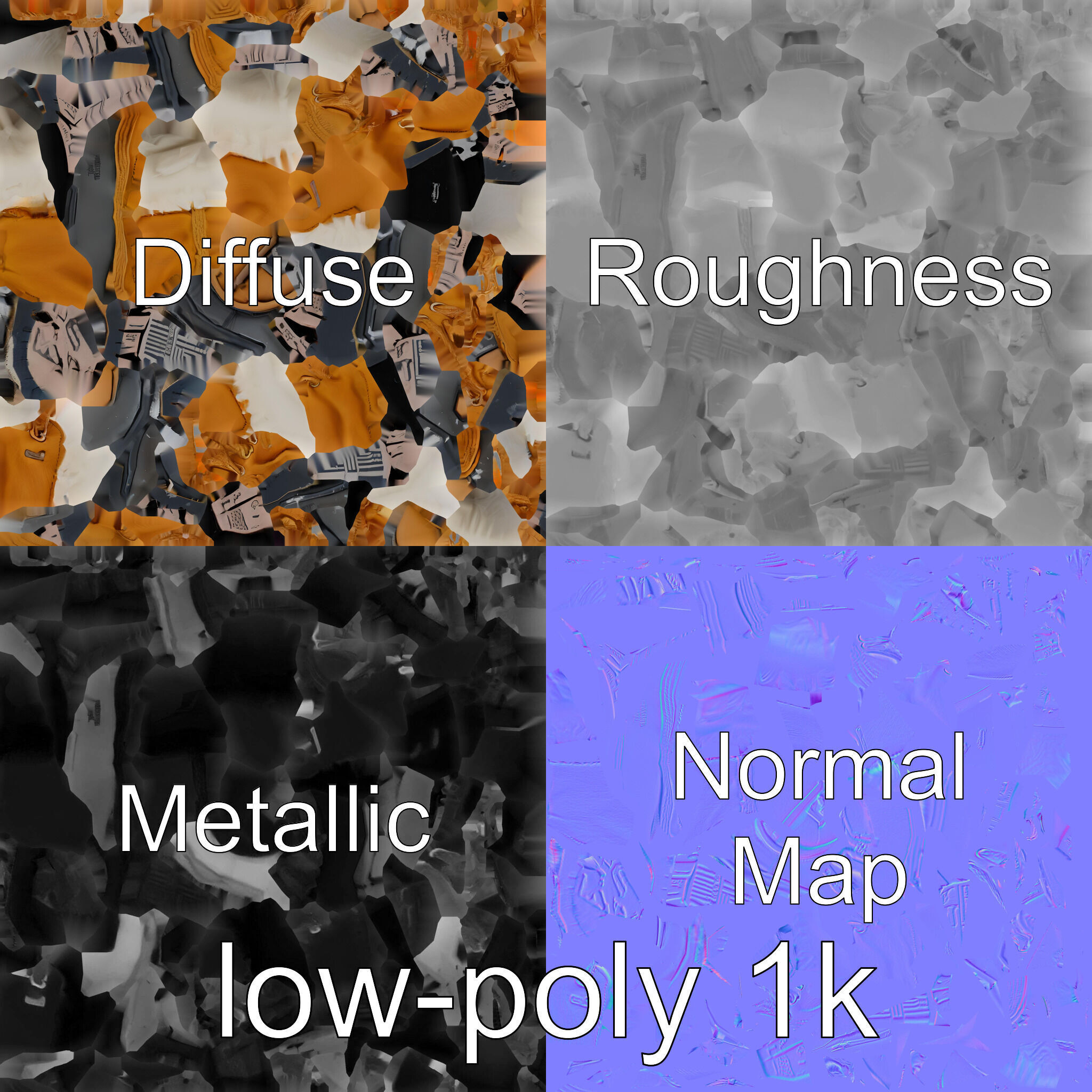 Worn-Out Winter Boots with Fur Model Pack Low-poly 3D model_4