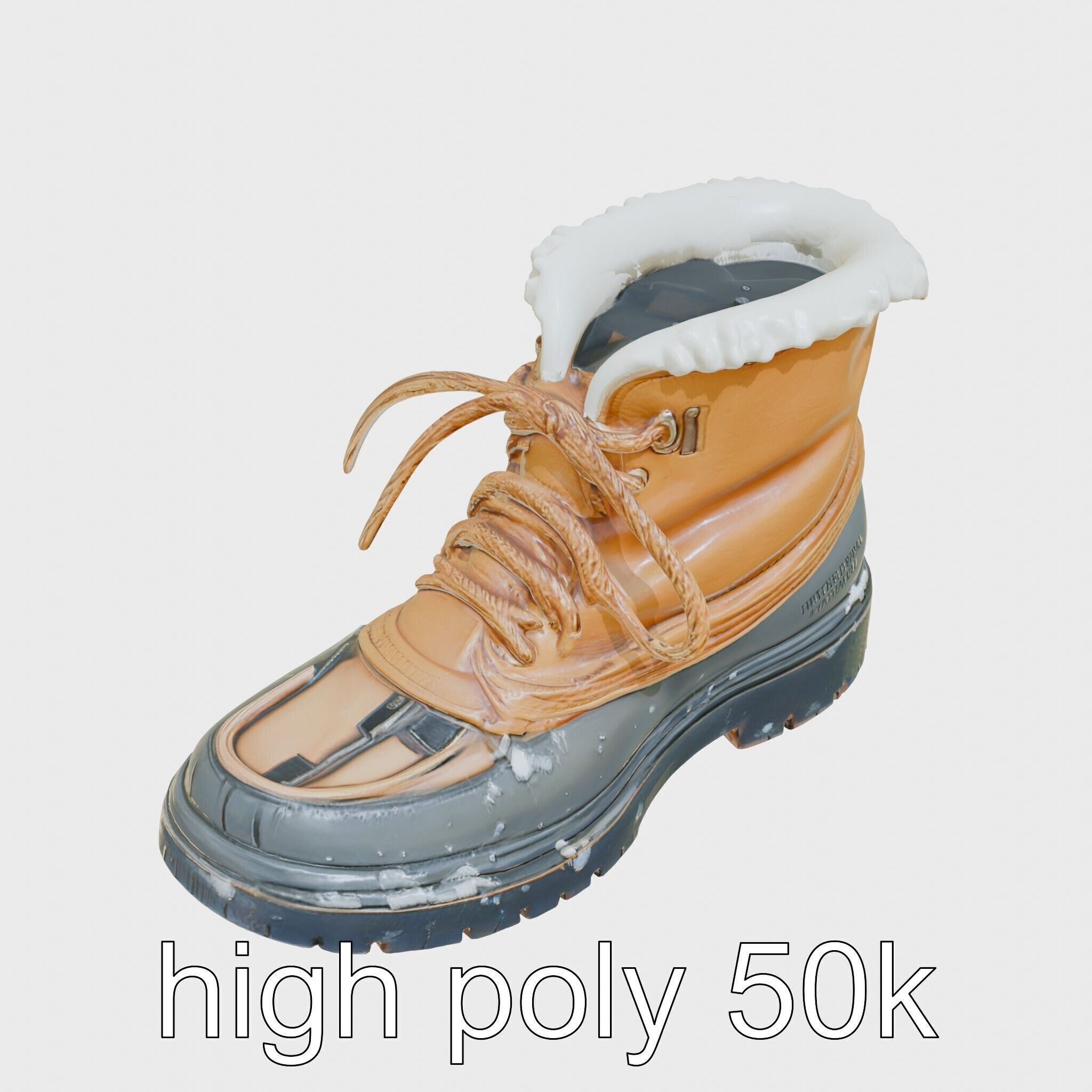 Worn-Out Winter Boots with Fur Model Pack Low-poly 3D model_18