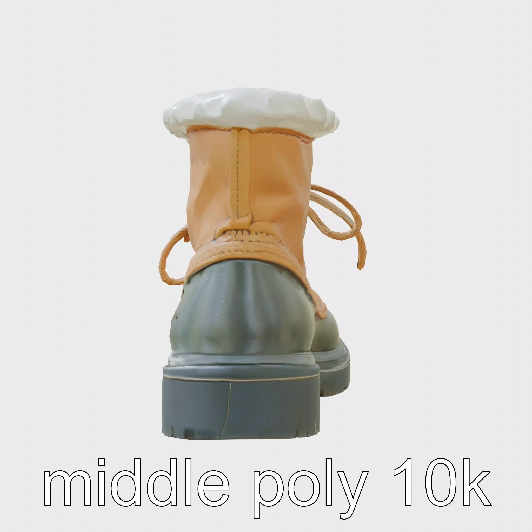 Worn-Out Winter Boots with Fur Model Pack Low-poly 3D model_0