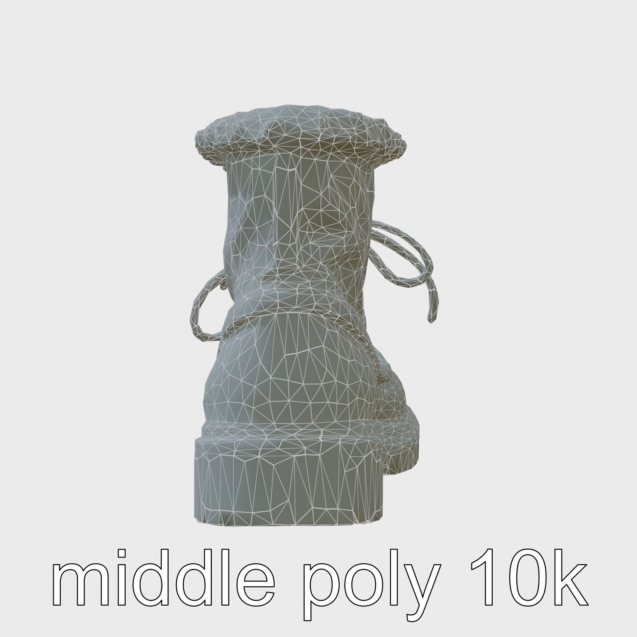 Worn-Out Winter Boots with Fur Model Pack Low-poly 3D model_9