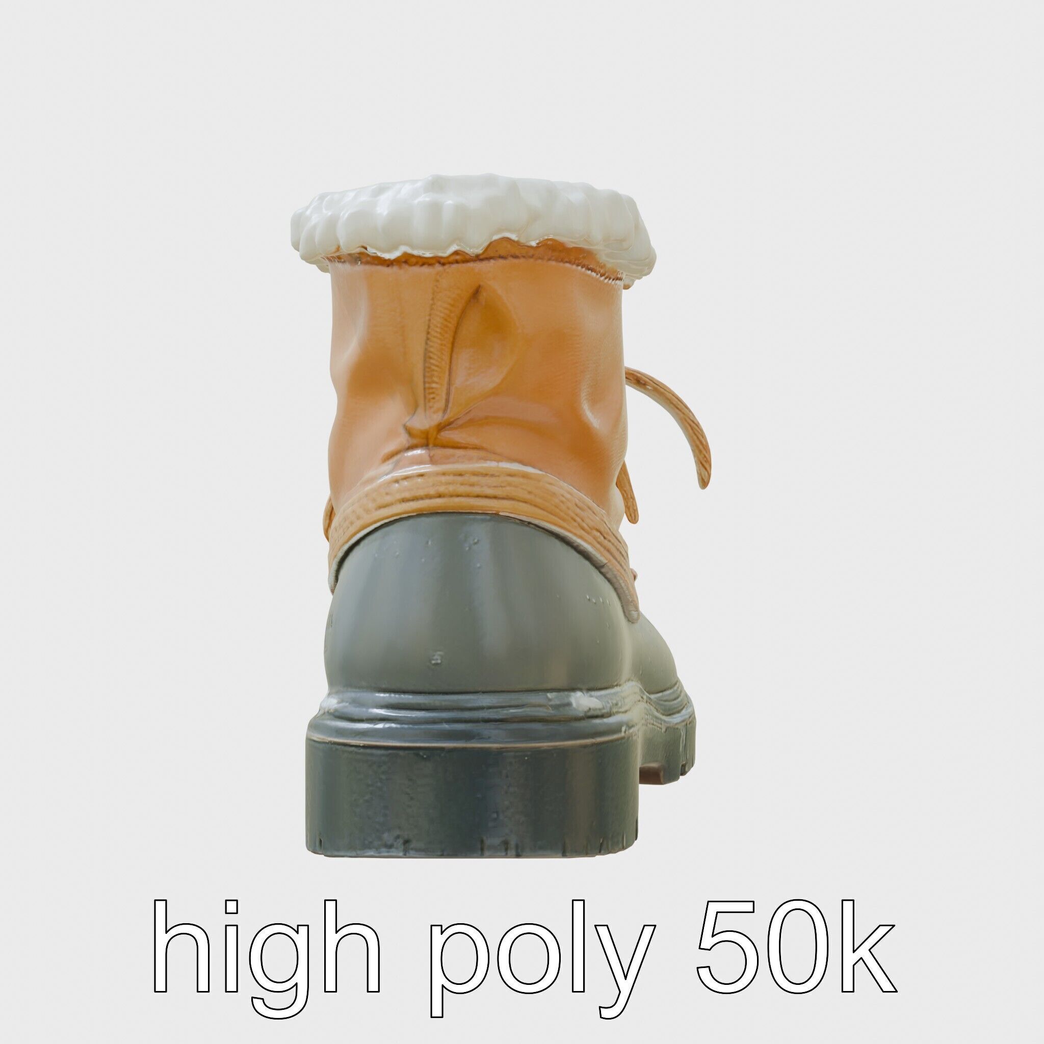 Worn-Out Winter Boots with Fur Model Pack Low-poly 3D model_33