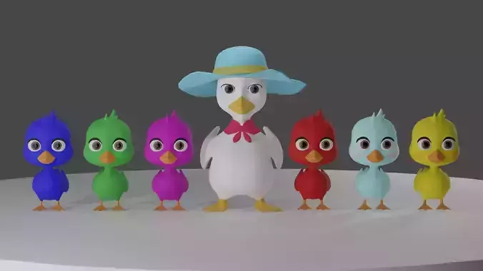 Cartoon Duck Family - 3D Model Pack 3D model Cartoon Duck Family - 3D Model Pack 3D model