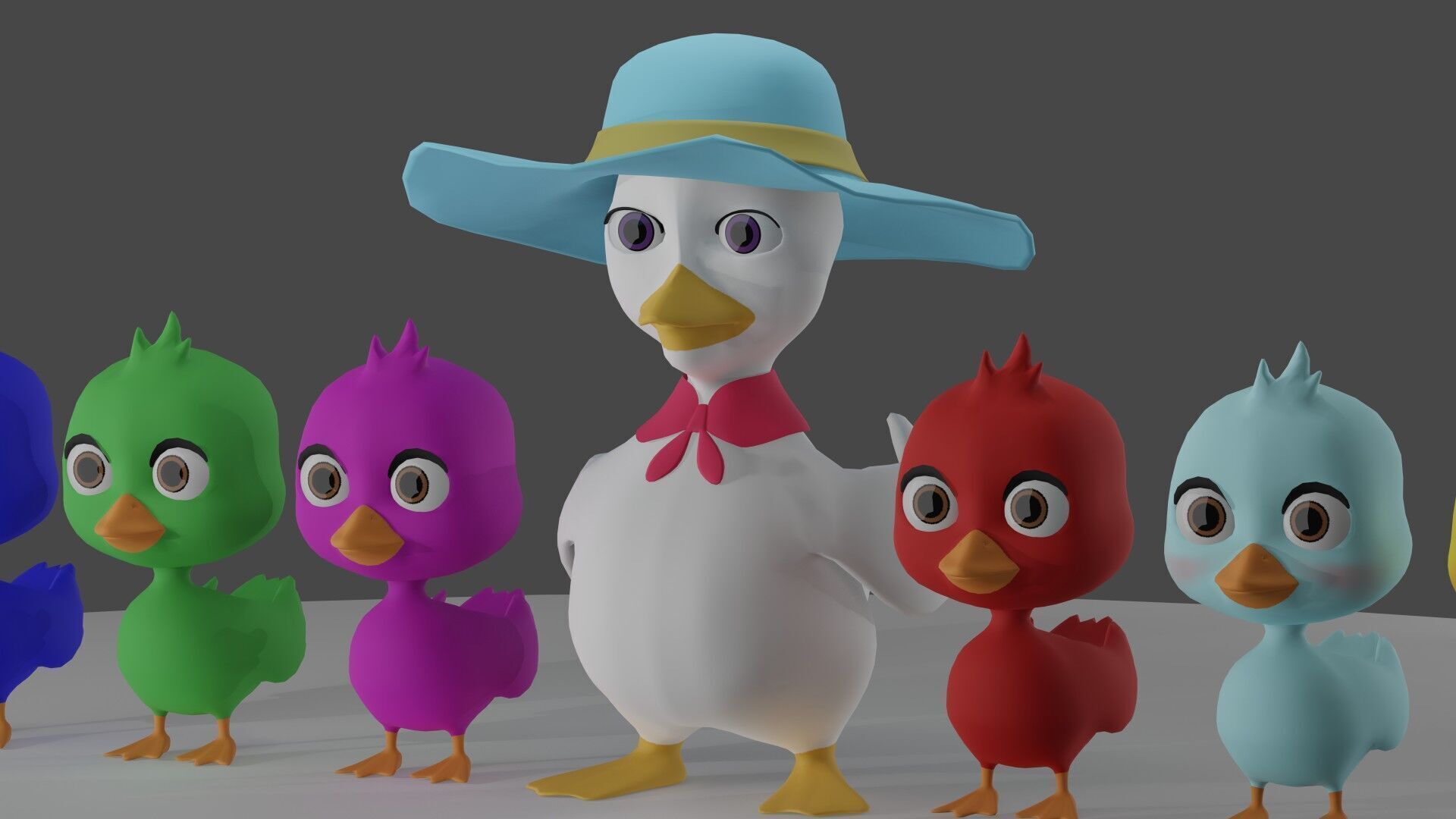 Cartoon Duck Family - 3D Model Pack 3D model_3
