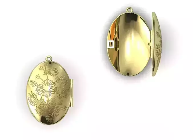 Pendant or necklace frame or folding box 3D print model